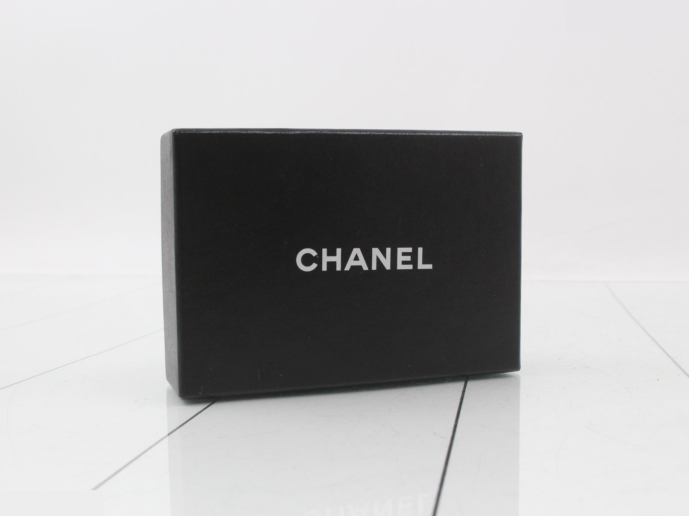 Leather Coco Mark Bi-fold Wallet, Black — view 5