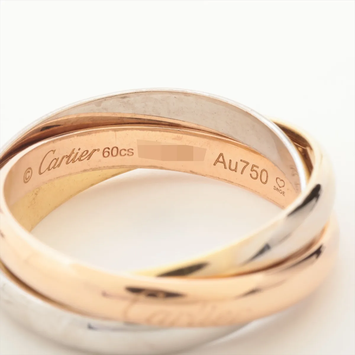 Trinity Ring 750 (YG x PG x WG) 10.1g 60 KHN627 Markings — view 3