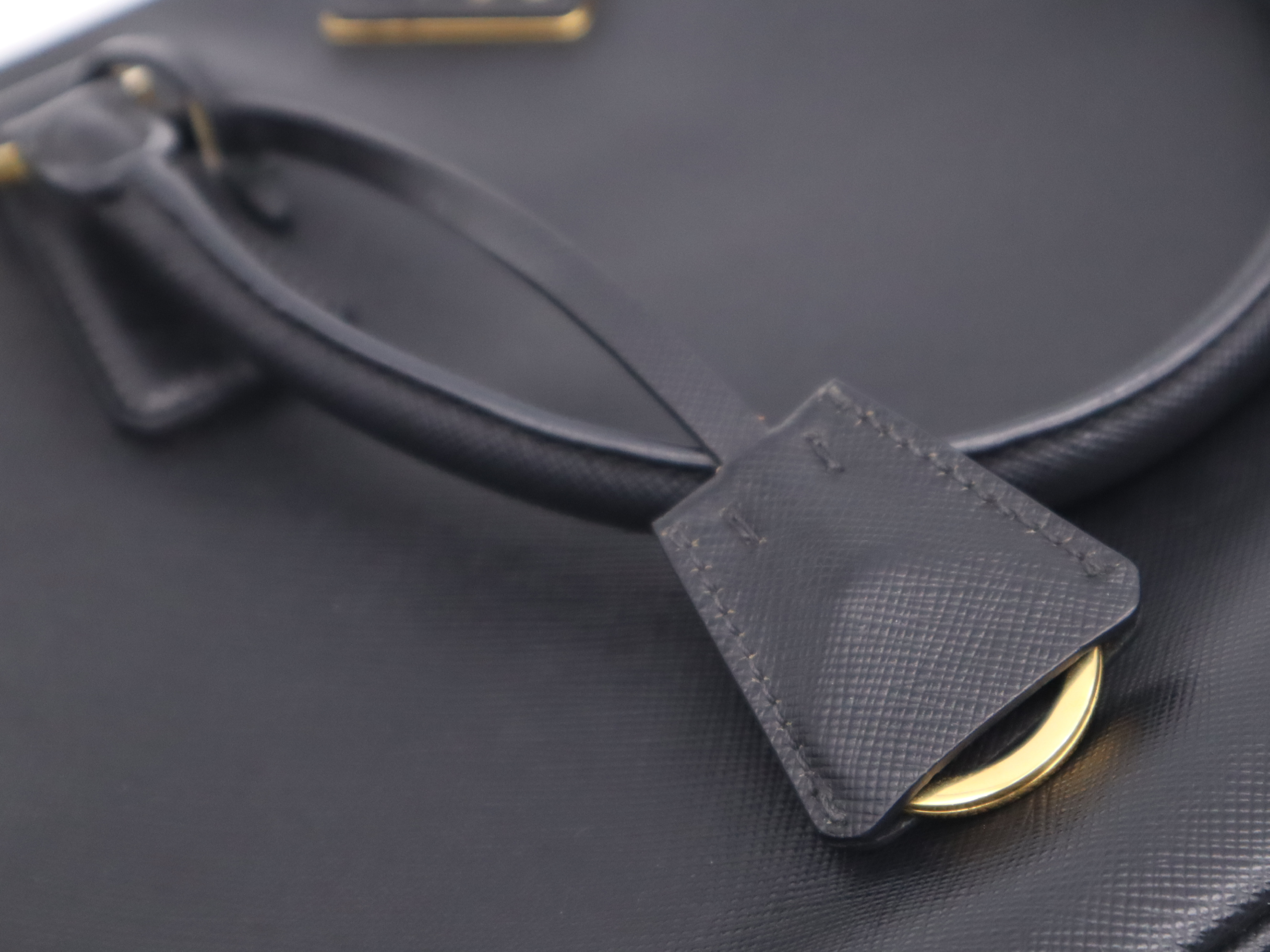 BN2274 Leather Galleria Saffiano Black Tote Bag with Gold Hardware, Charm, Card, and Dust Bag Included — view 13