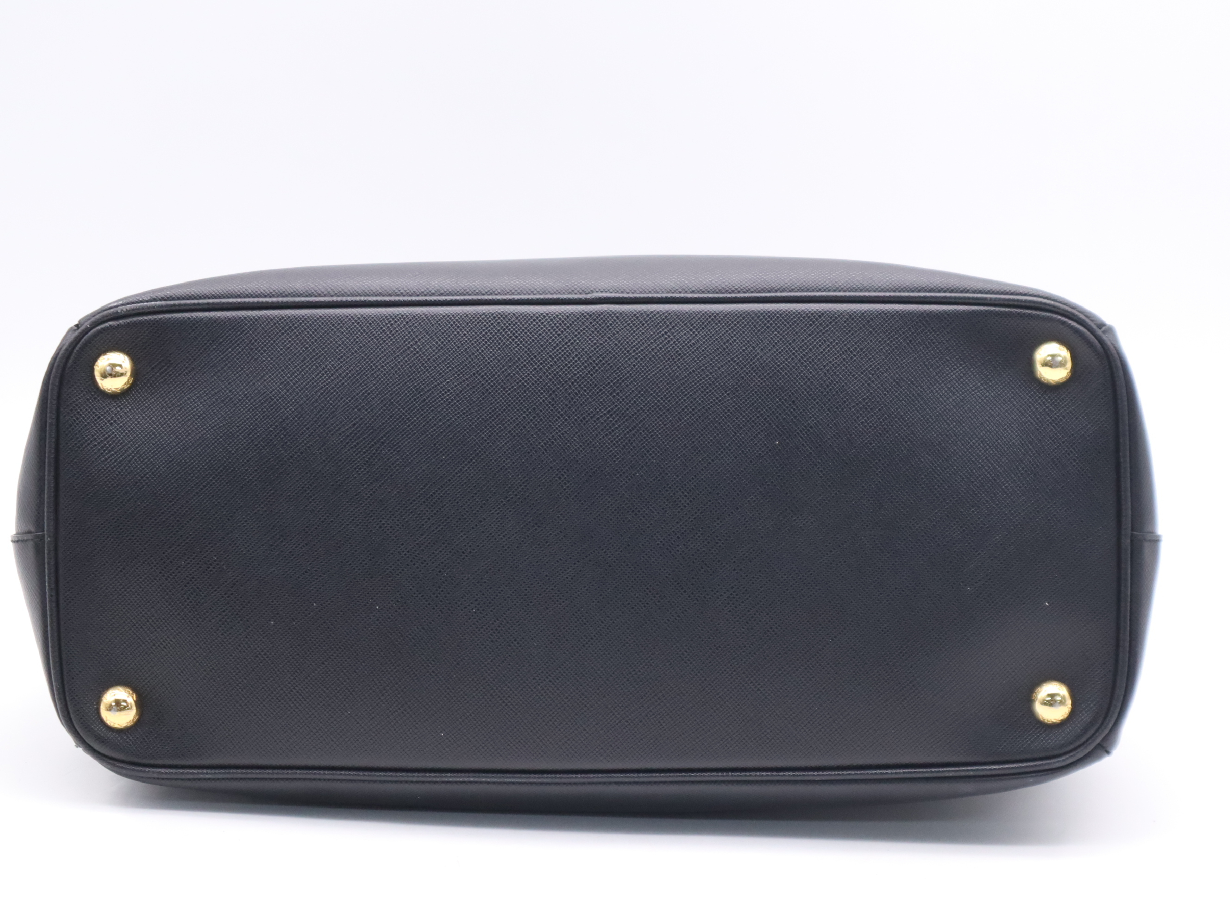 BN2274 Leather Galleria Saffiano Black Tote Bag with Gold Hardware, Charm, Card, and Dust Bag Included — view 4