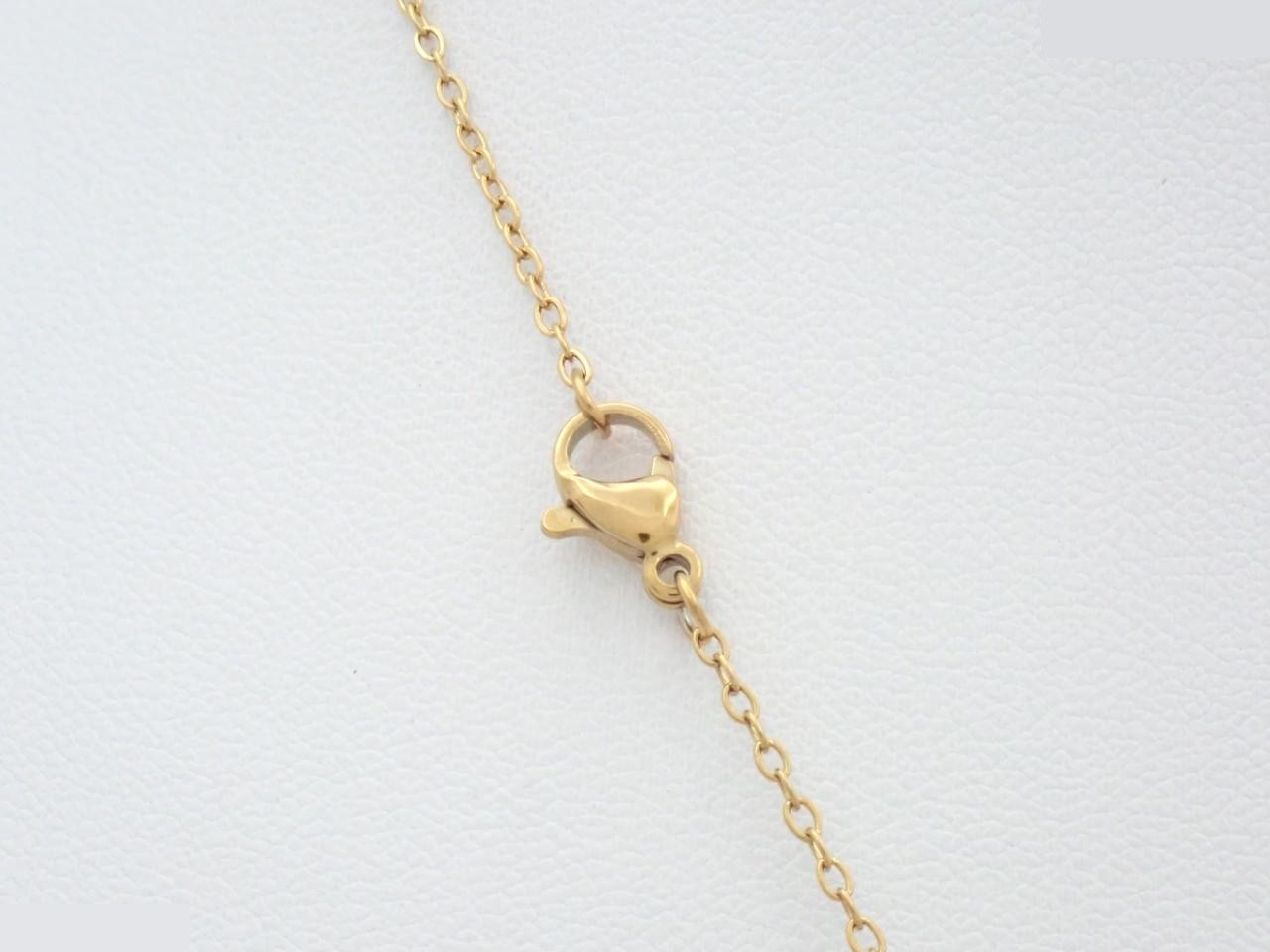 Necklace, H-cube design, gold, chain approximately 40cm — view 2