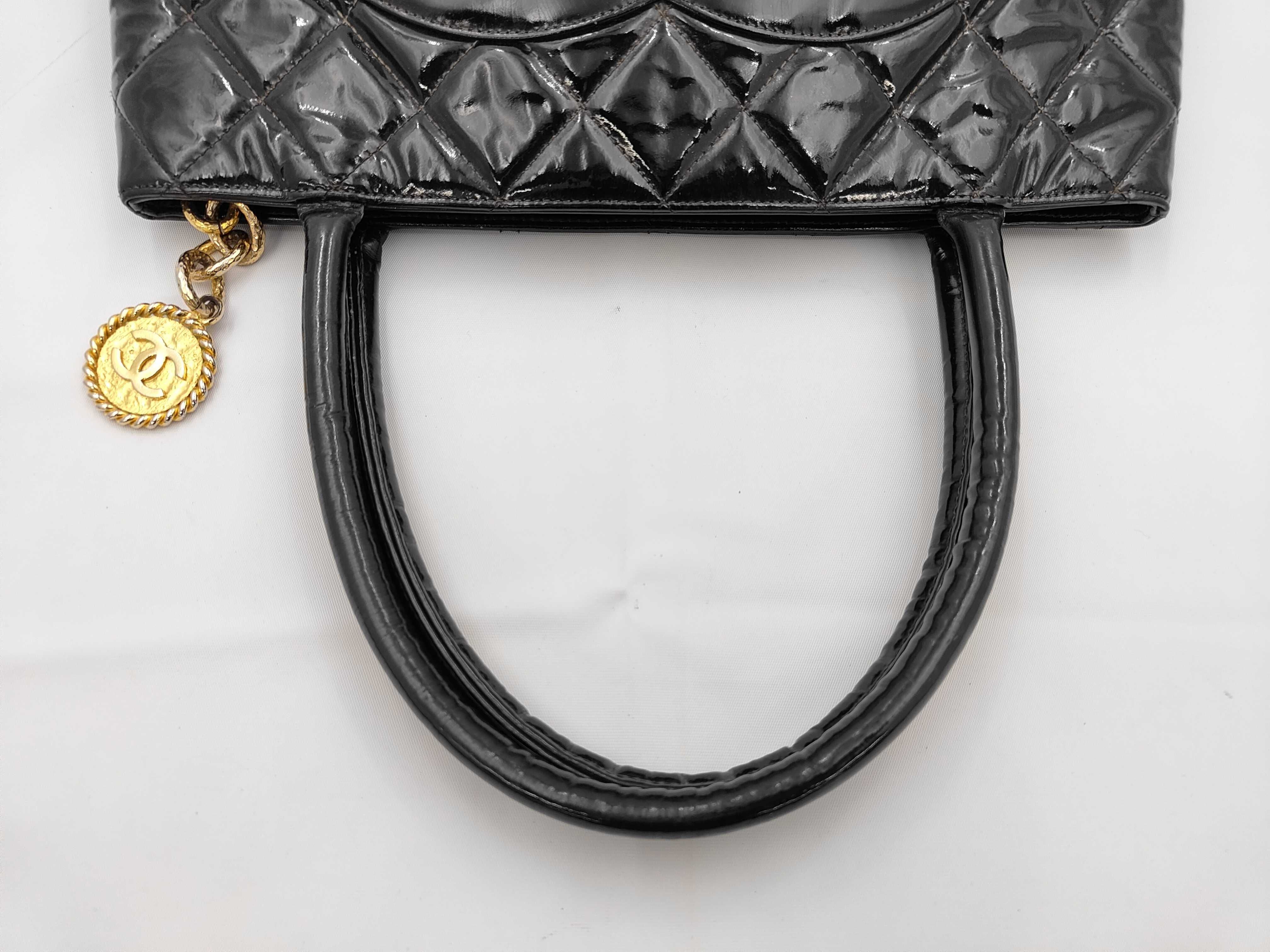 Reissue Patent Leather Tote Bag, Black with Gold Hardware, 4443531 — view 3