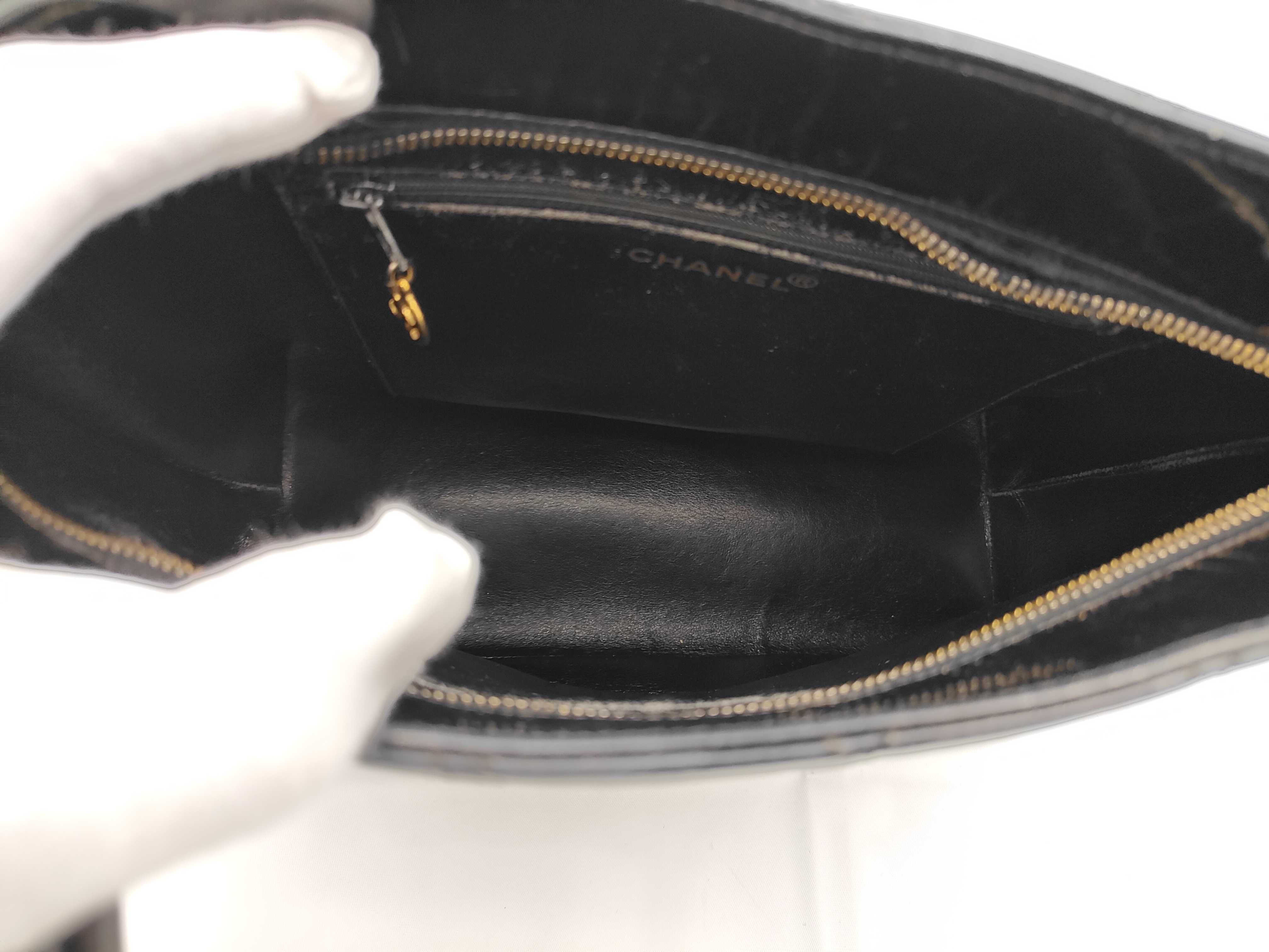 Reissue Patent Leather Tote Bag, Black with Gold Hardware, 4443531 — view 9