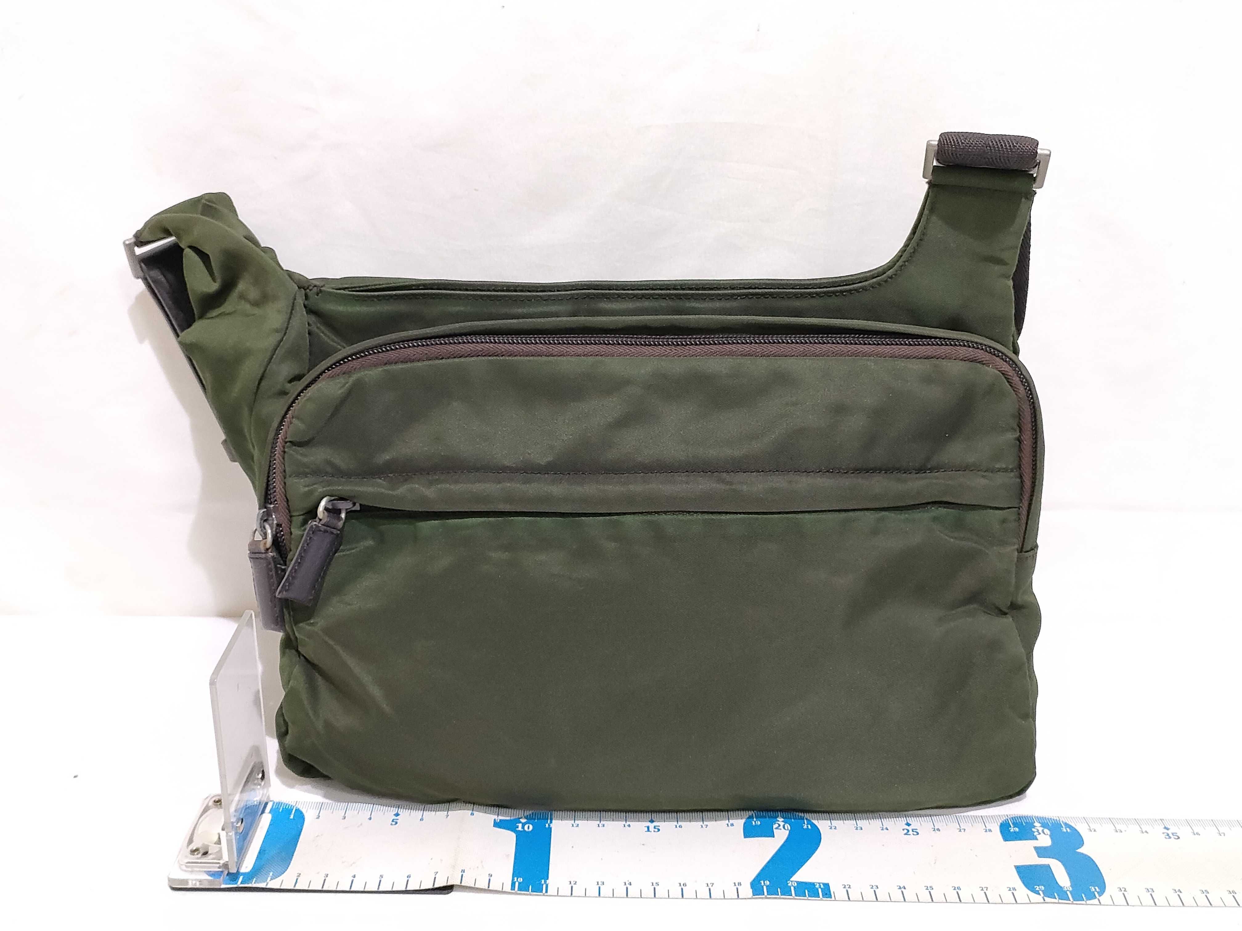 Nylon Shoulder Bag with Triangle Logo — view 2