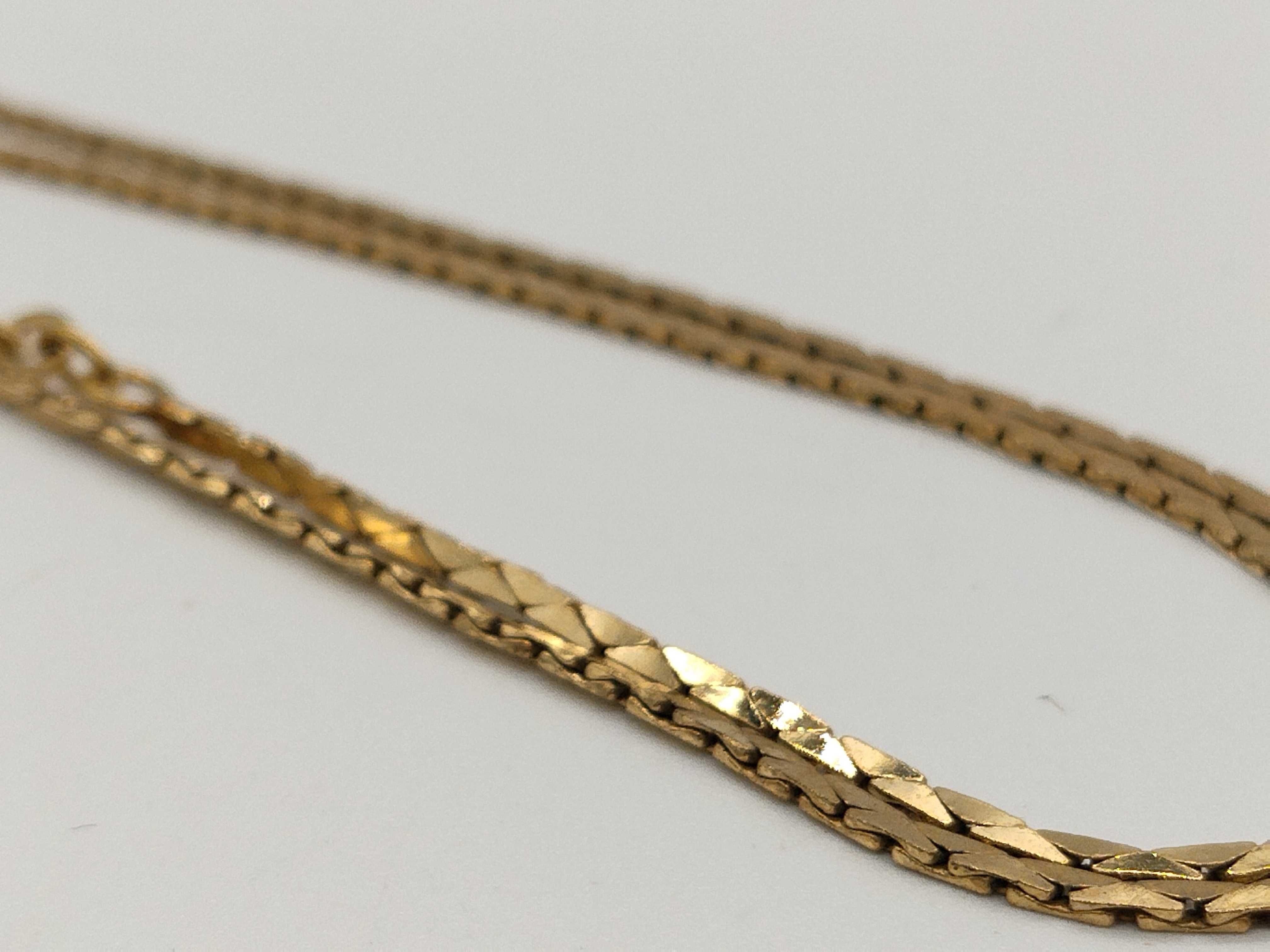 Heart Rhinestone Vintage Curb Chain Gold Necklace — view 7