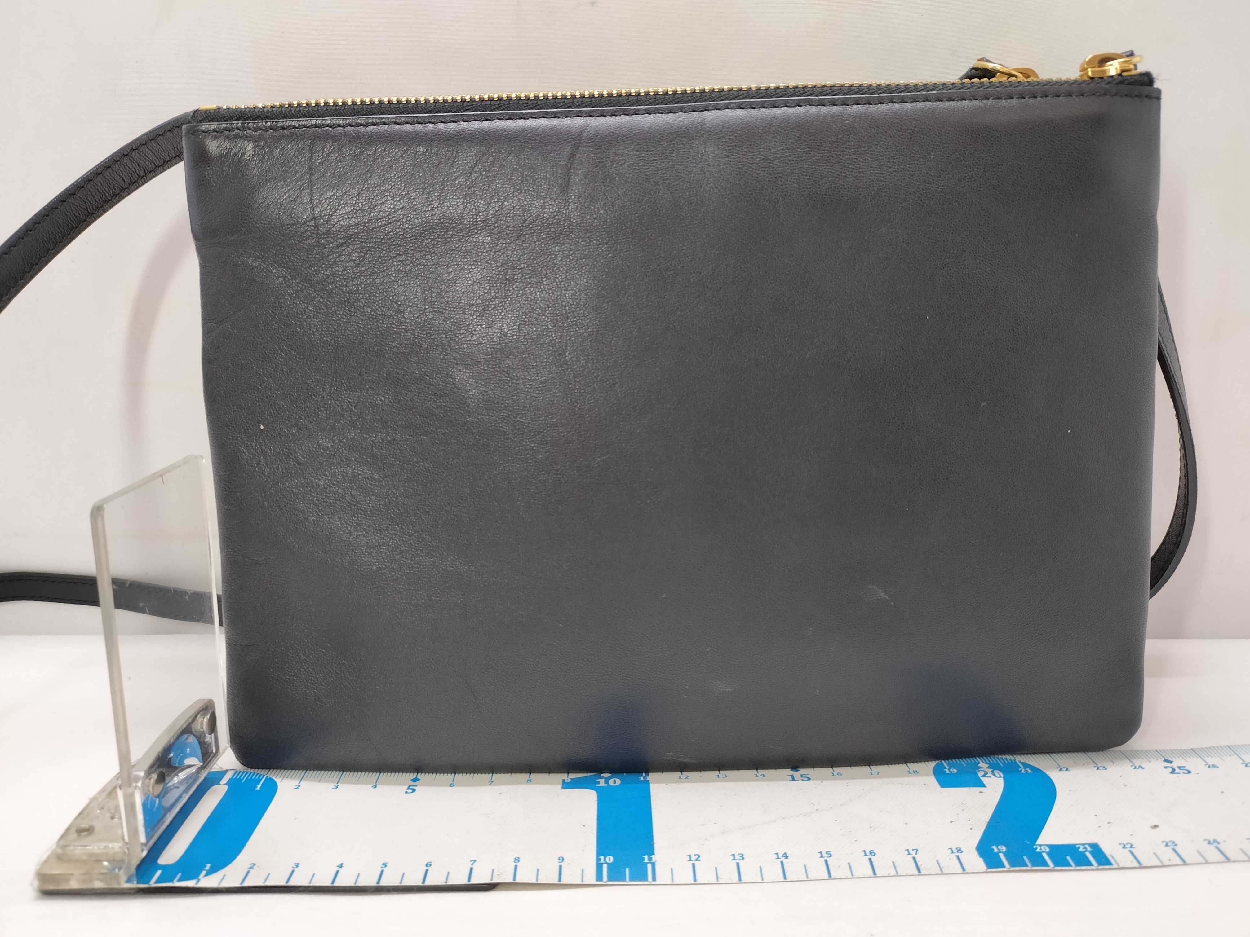 Trio Leather Shoulder Bag, Black, Complete Set — view 2
