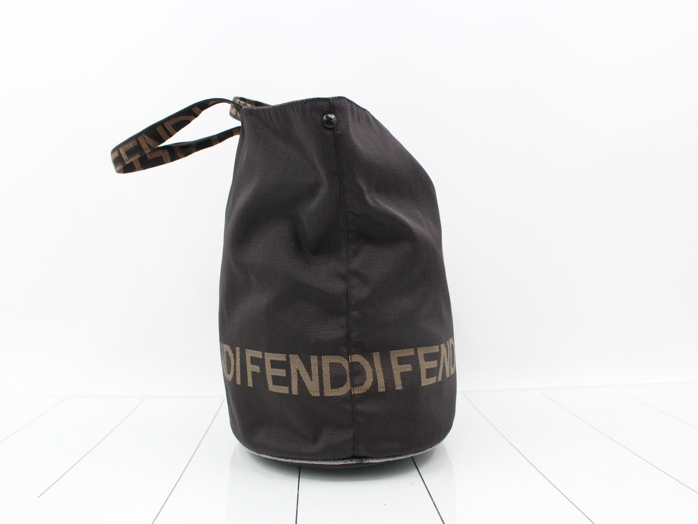 Tote bag, dark brown nylon, with logo. — view 4