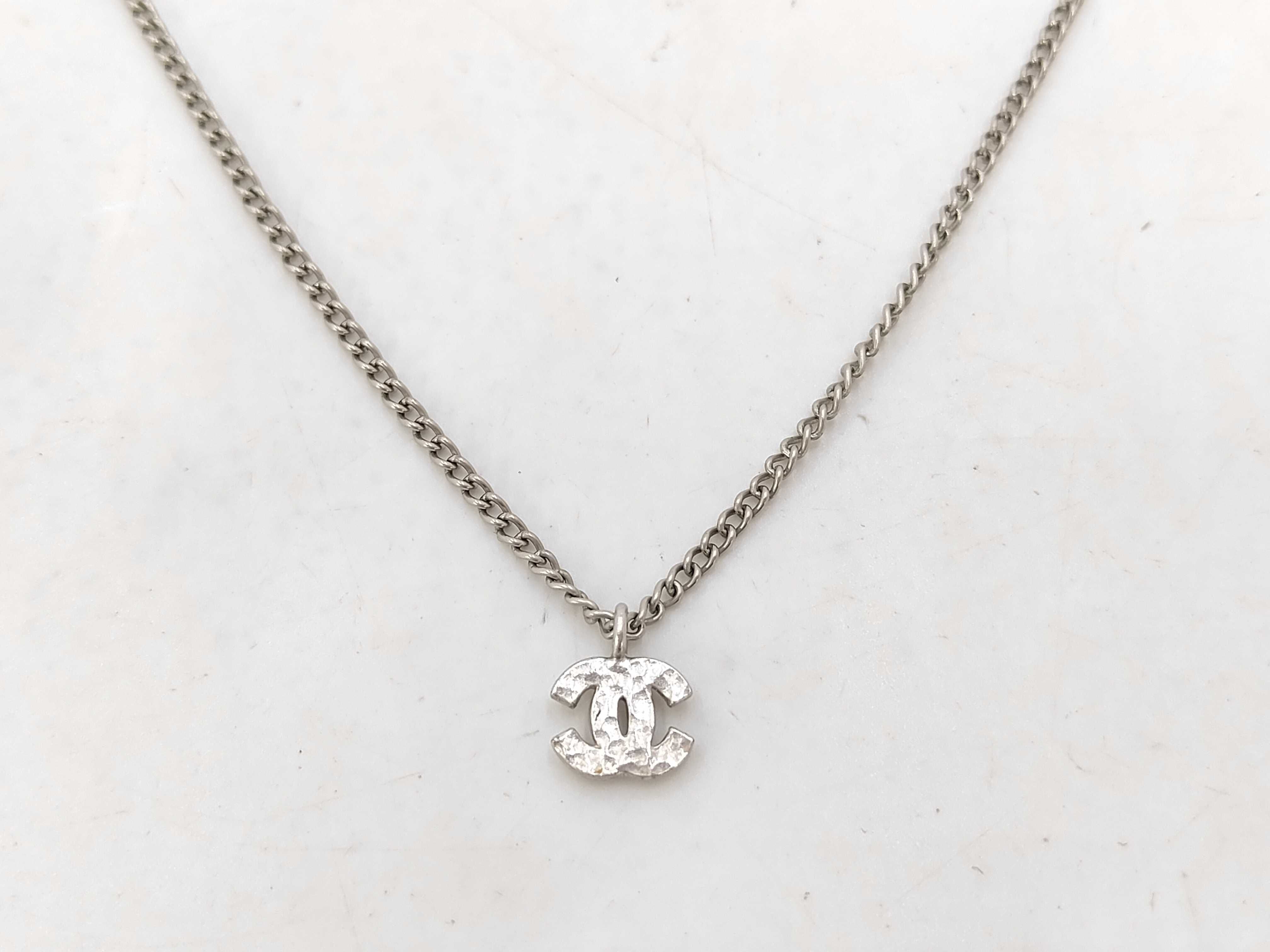 Rhinestone Necklace with Silver Hardware — view 2