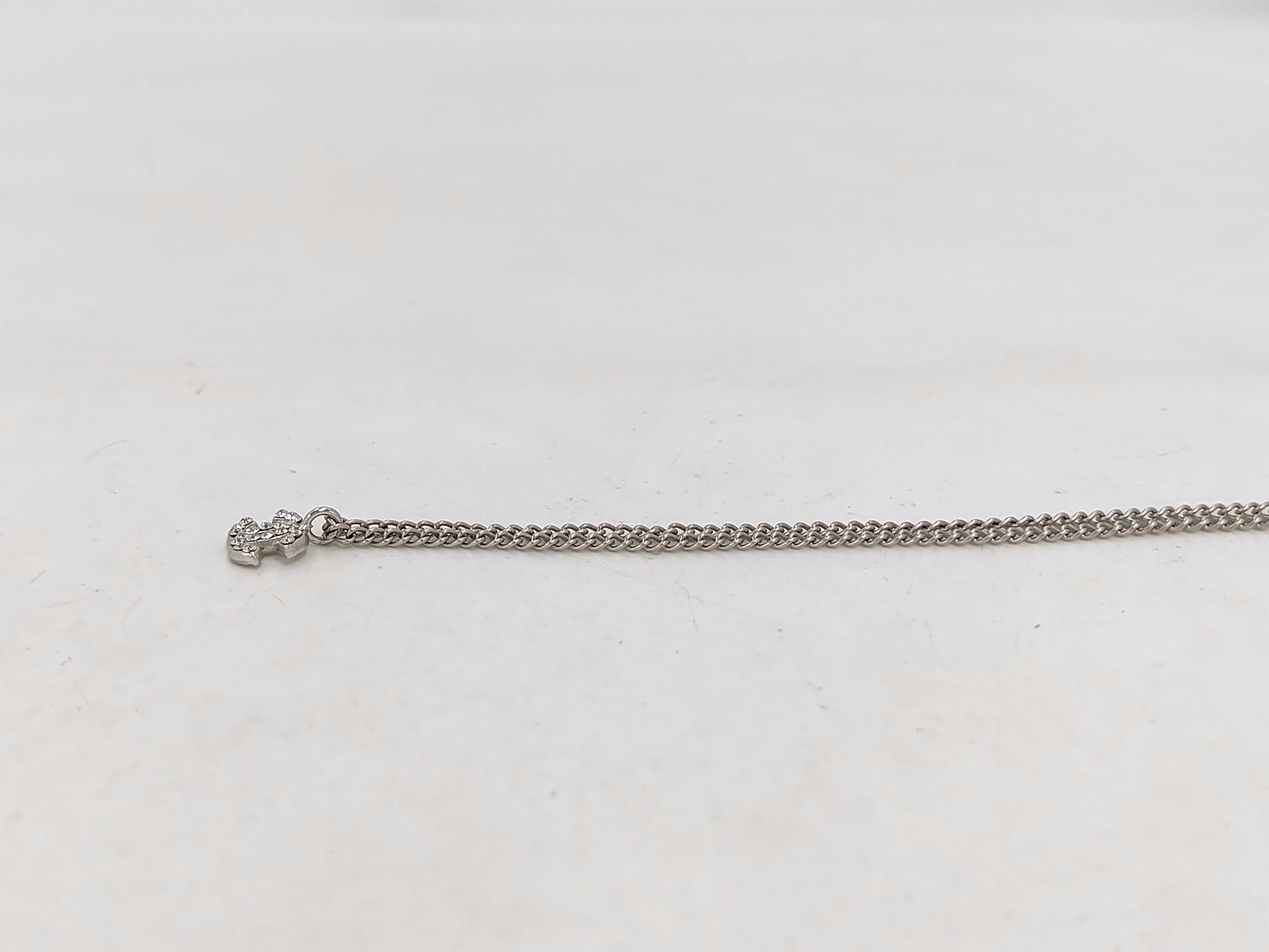 Rhinestone Necklace with Silver Hardware — view 3