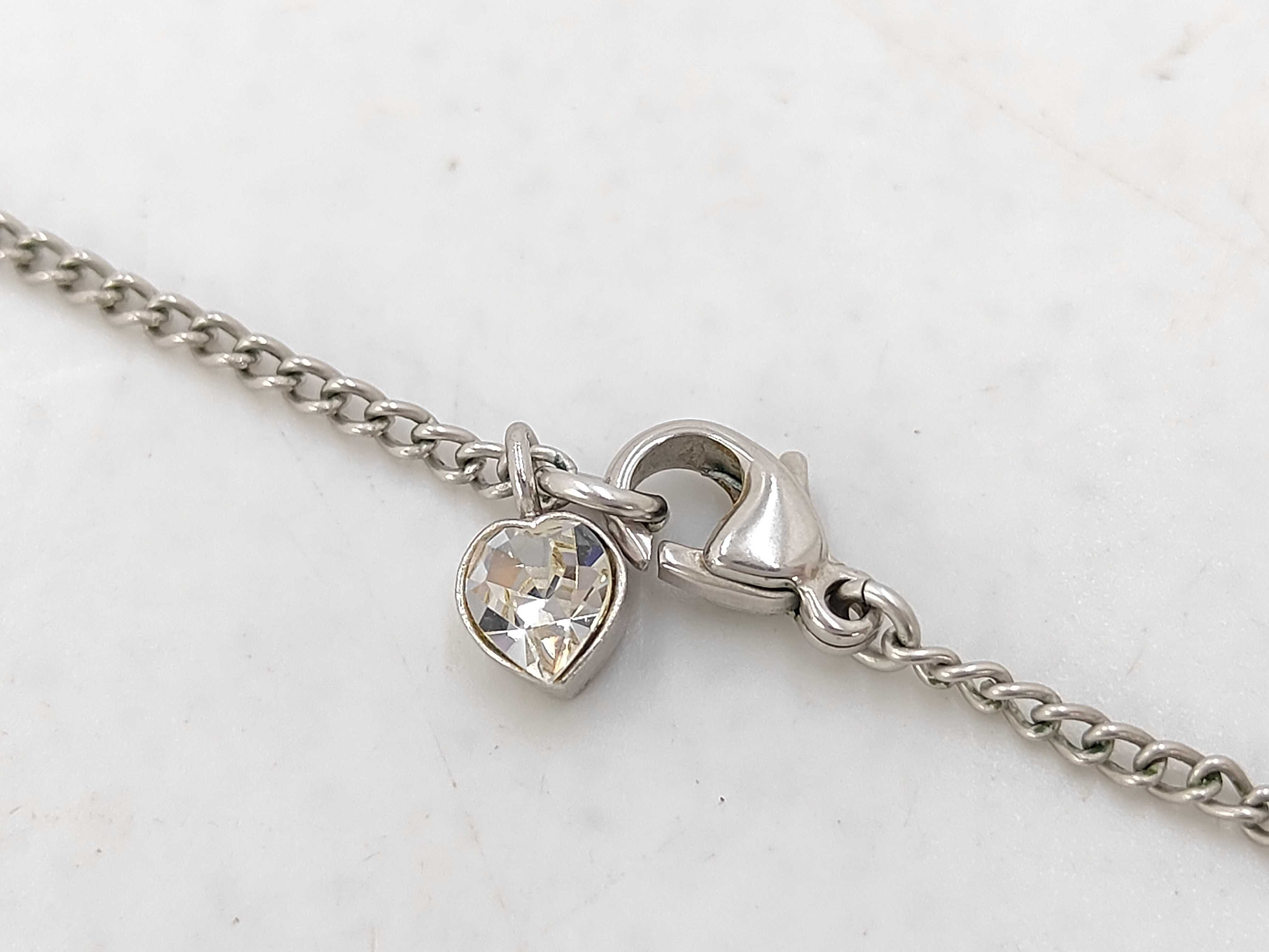 Rhinestone Necklace with Silver Hardware — view 4