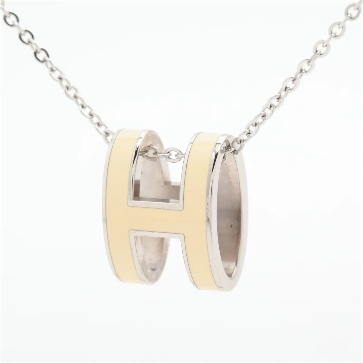 Pop H Necklace GP Silver x Ivory