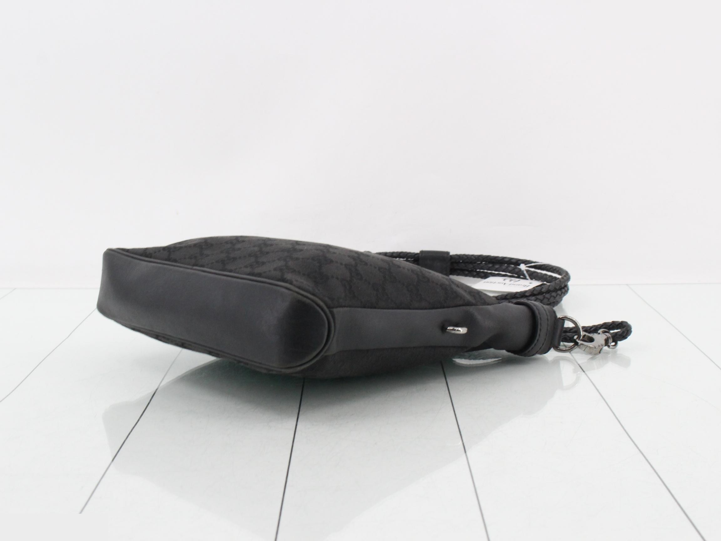 GG Canvas Leather Shoulder Bag, Black — view 6