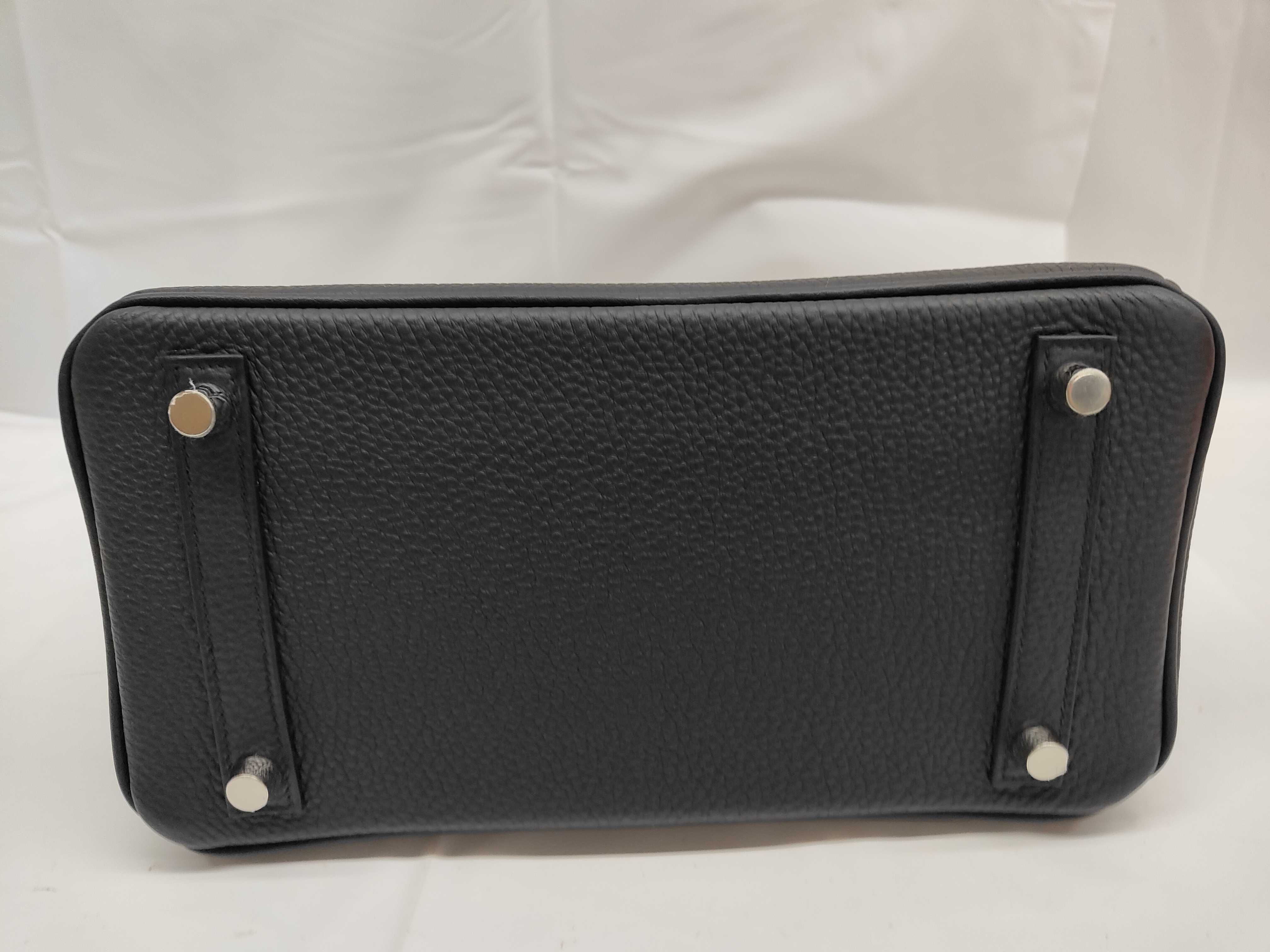 Birkin 25 Togo Noir Silver Hardware G Stamp Seal Handbag — view 3