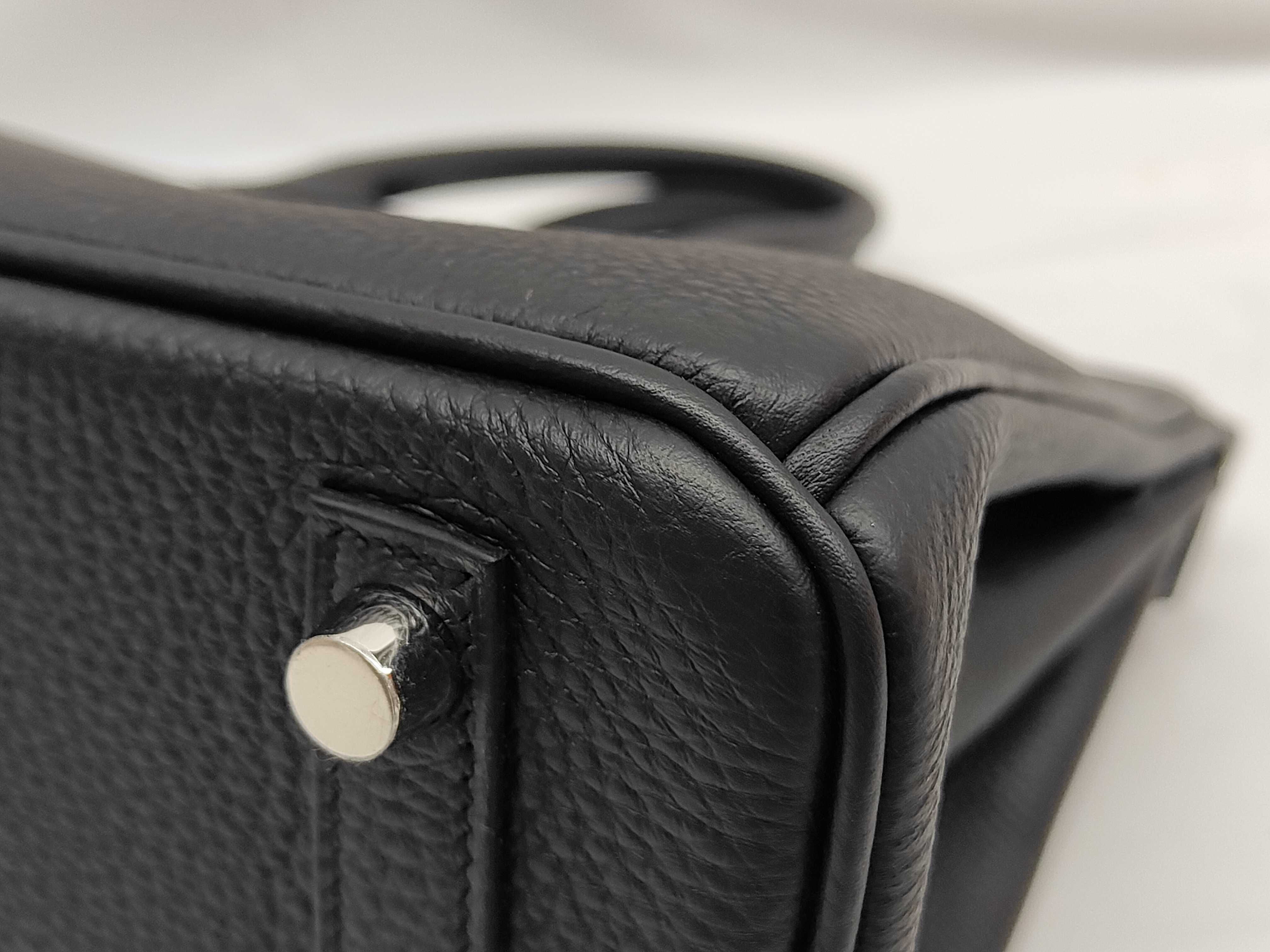 Birkin 25 Togo Noir Silver Hardware G Stamp Seal Handbag — view 4