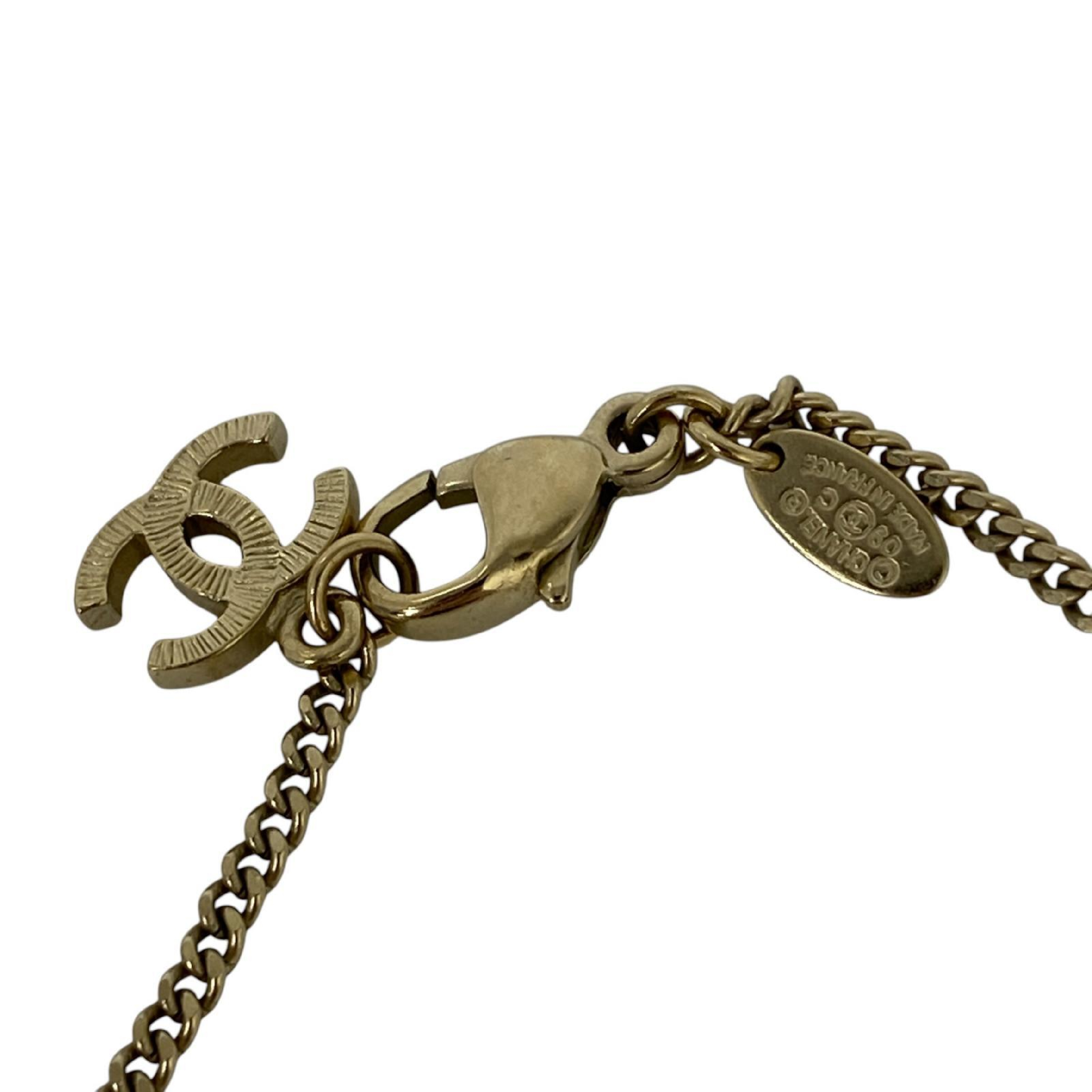 【*Shipped from: Hong Kong*】CHANEL Gold-colored Metal/Faux Pearl Heart Charm Necklace 09C Necklace — view 6