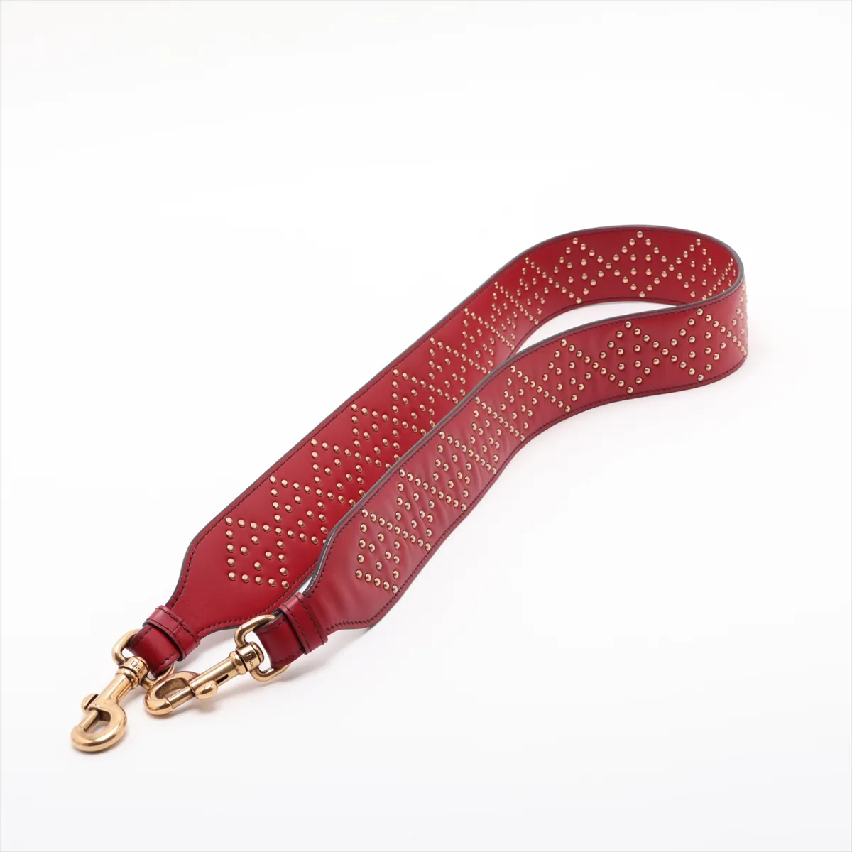Lady Dior Cannage Leather x Studs 2-Way Handbag Red — view 7