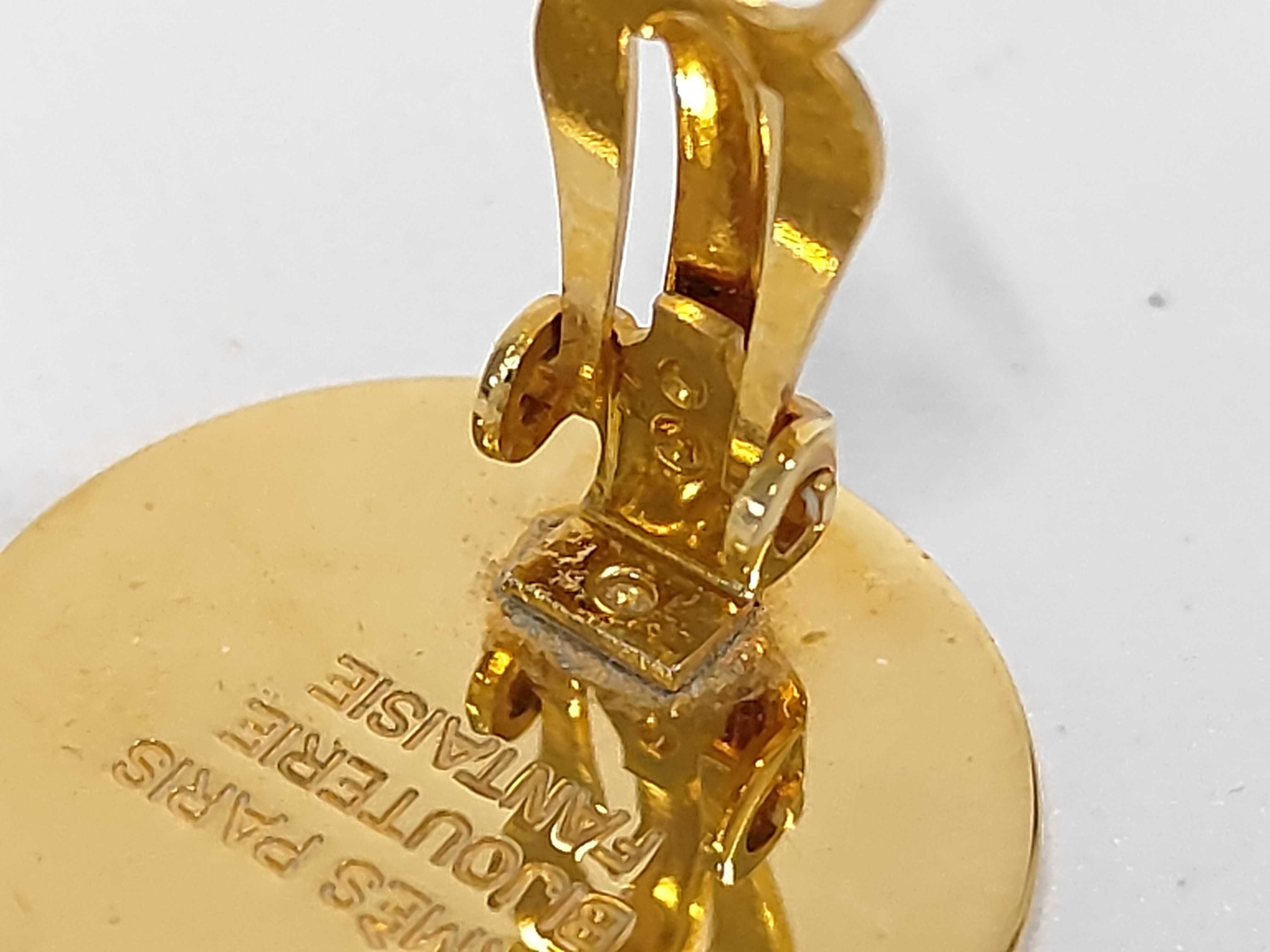 Sellier Earrings, Gold Hardware, Hermes Earrings — view 6