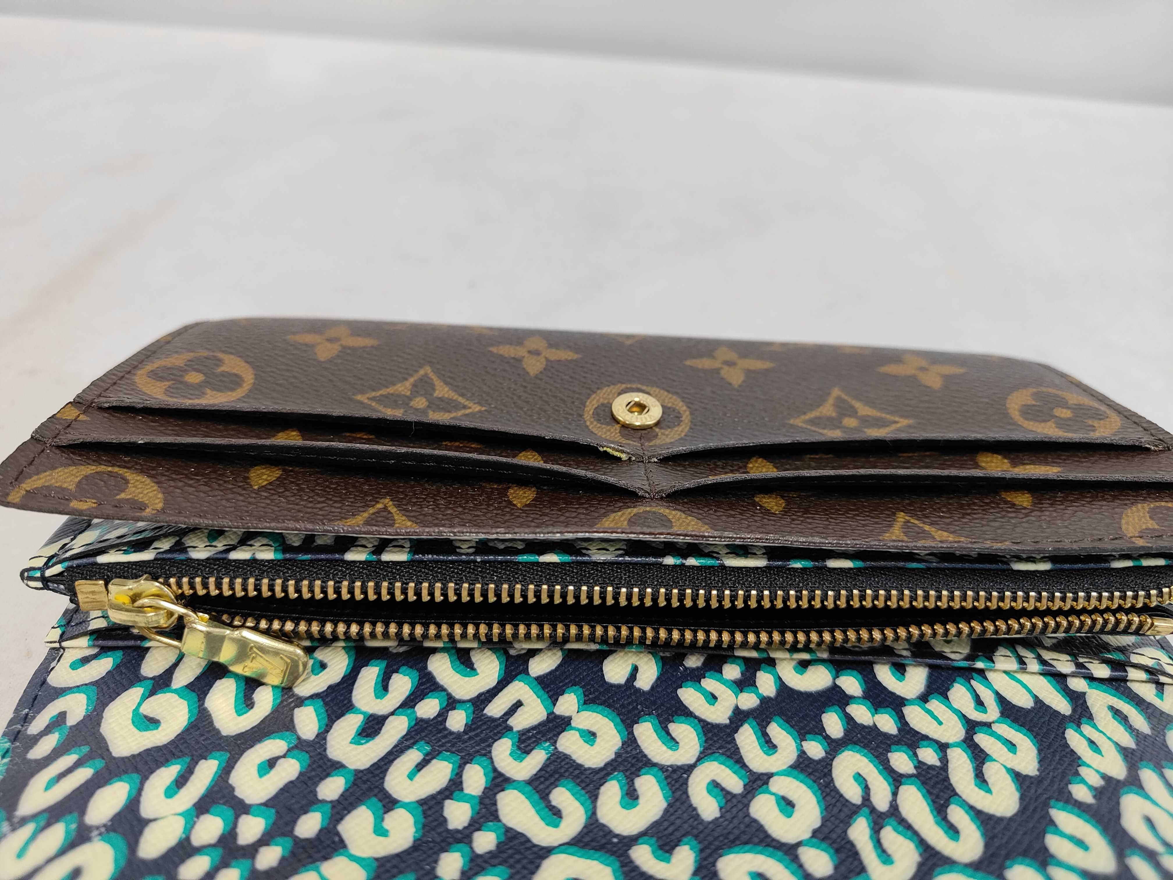 M60104 Monogram Portefeuille Sarah Leopard Wallet with Box and Dust Bag — view 8