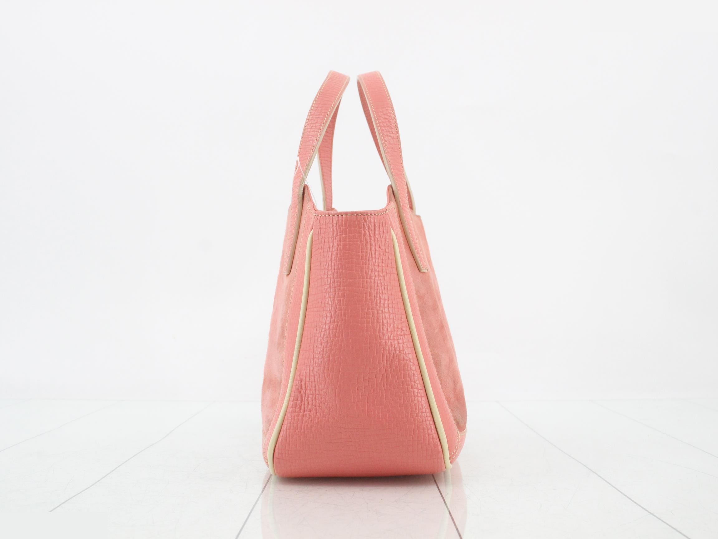 Leather tote bag, pink — view 3