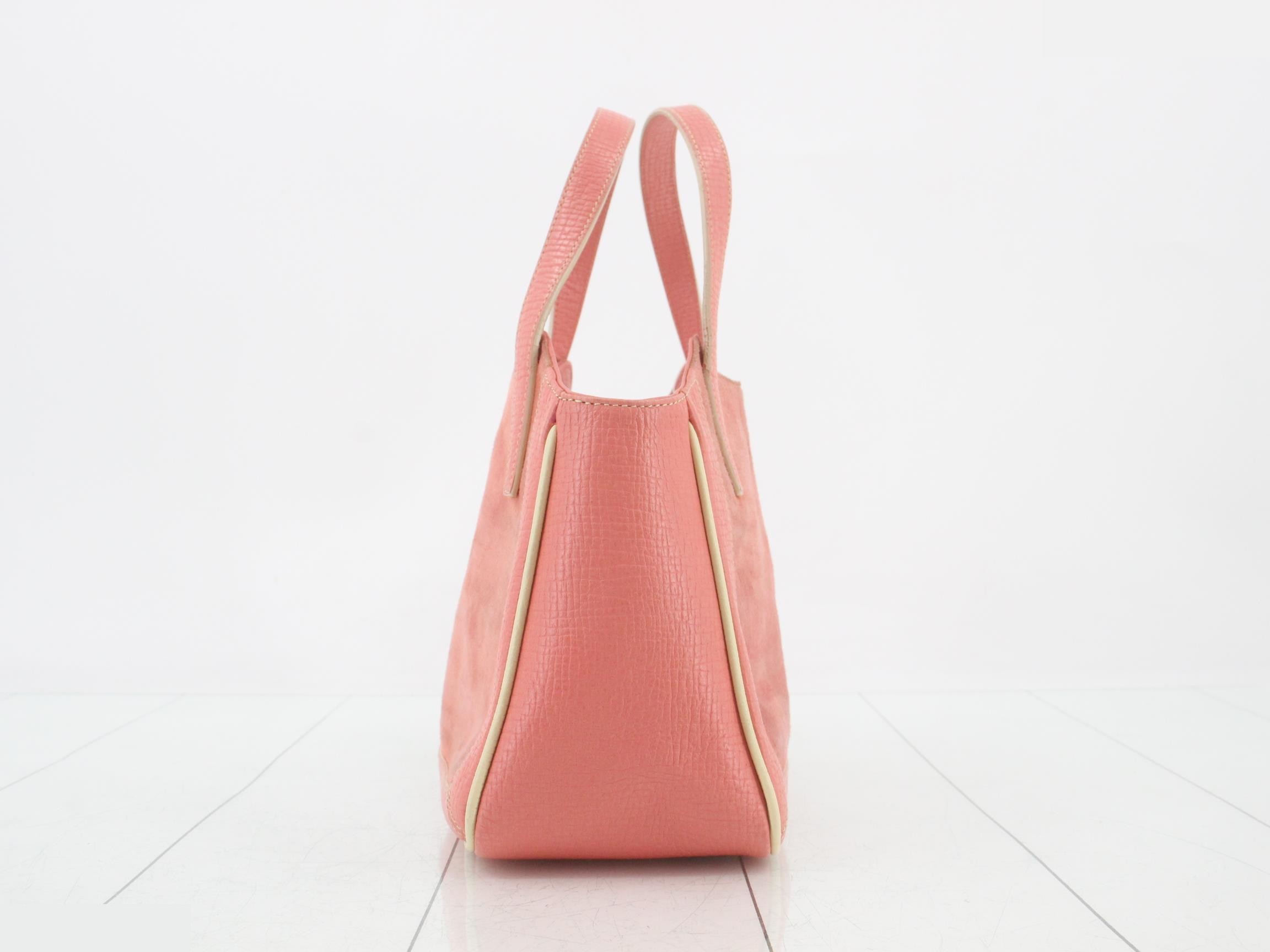 Leather tote bag, pink — view 4