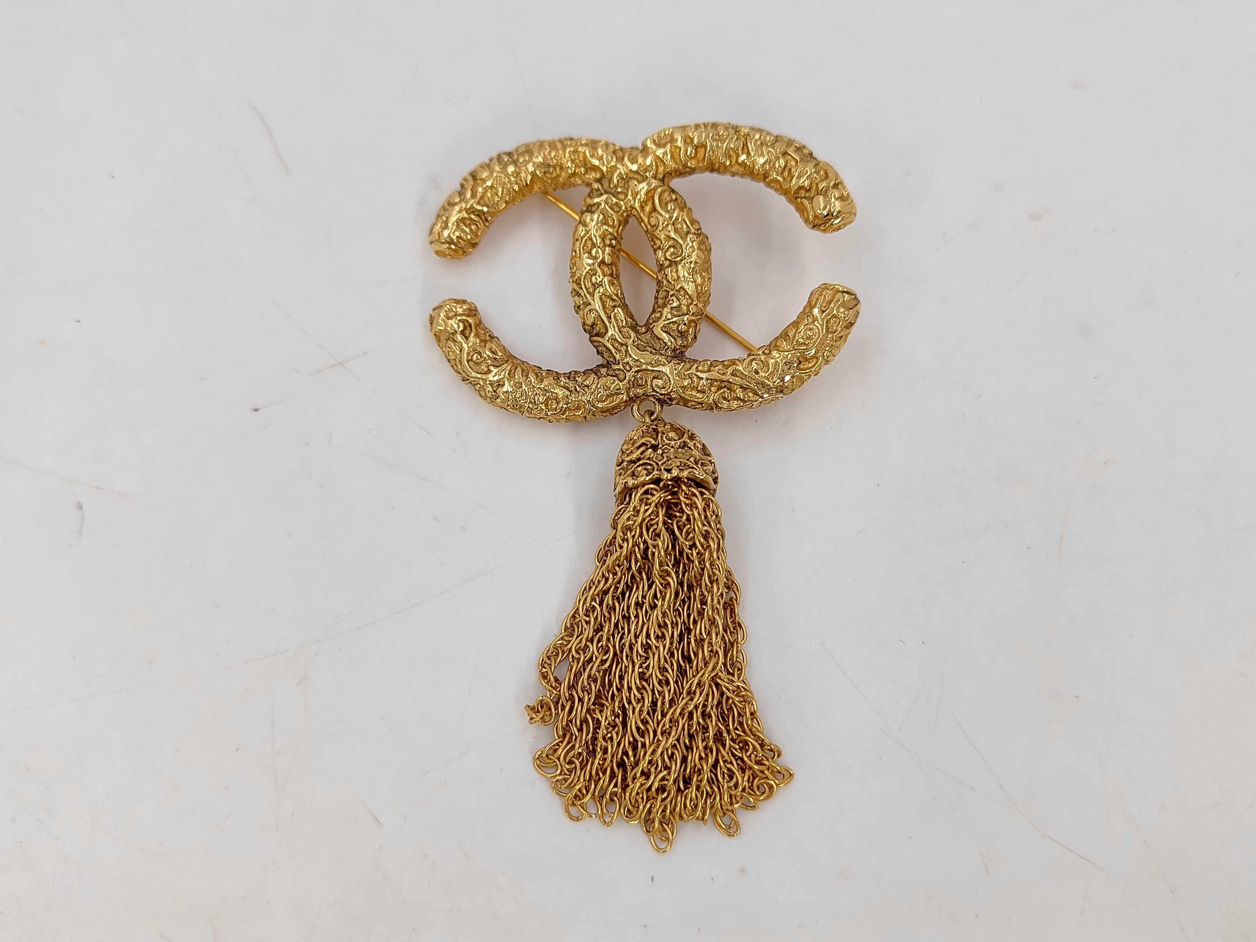 Vintage Coco Mark Lava Tassel Brooch