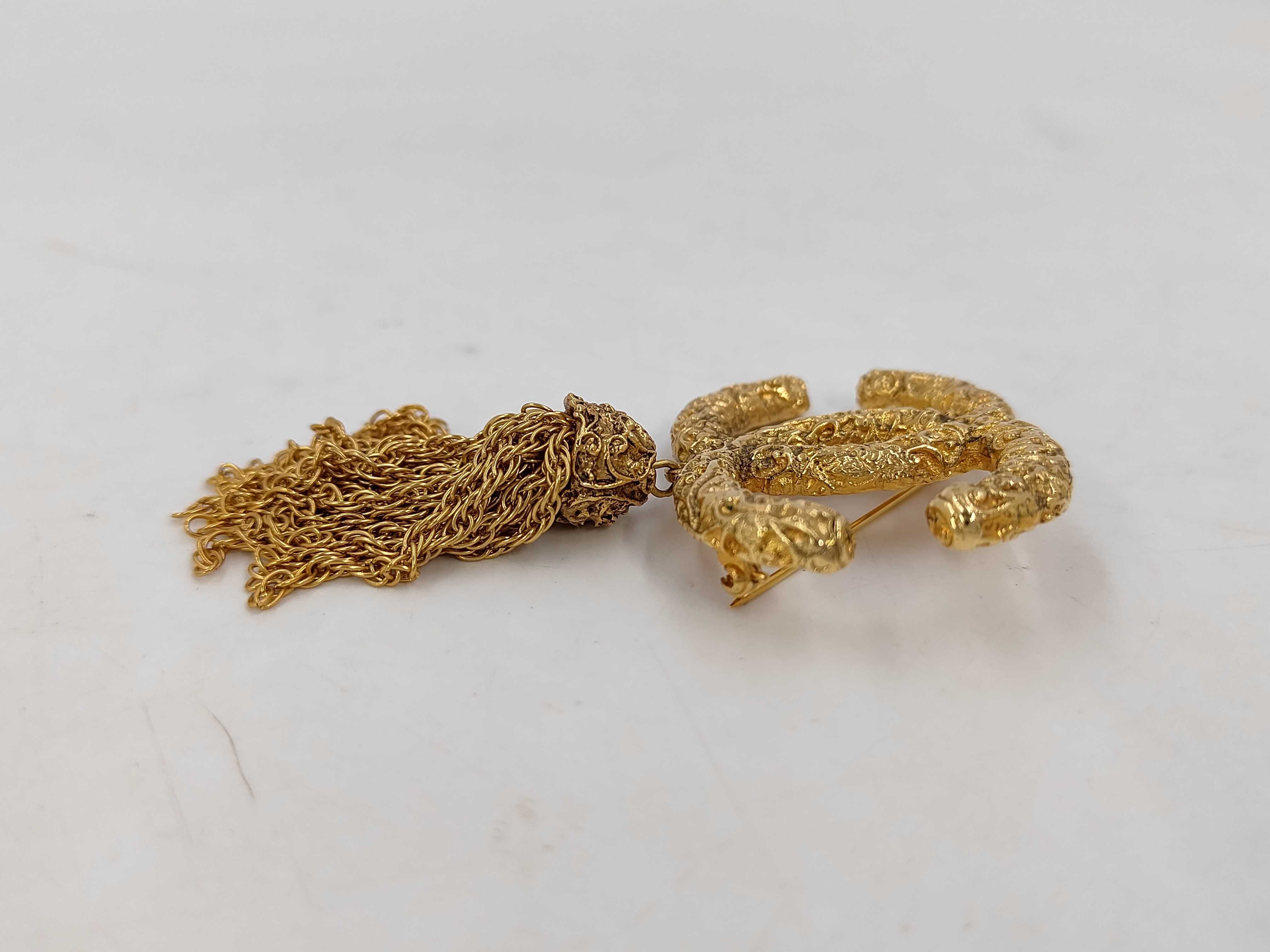 Vintage Coco Mark Lava Tassel Brooch — view 3