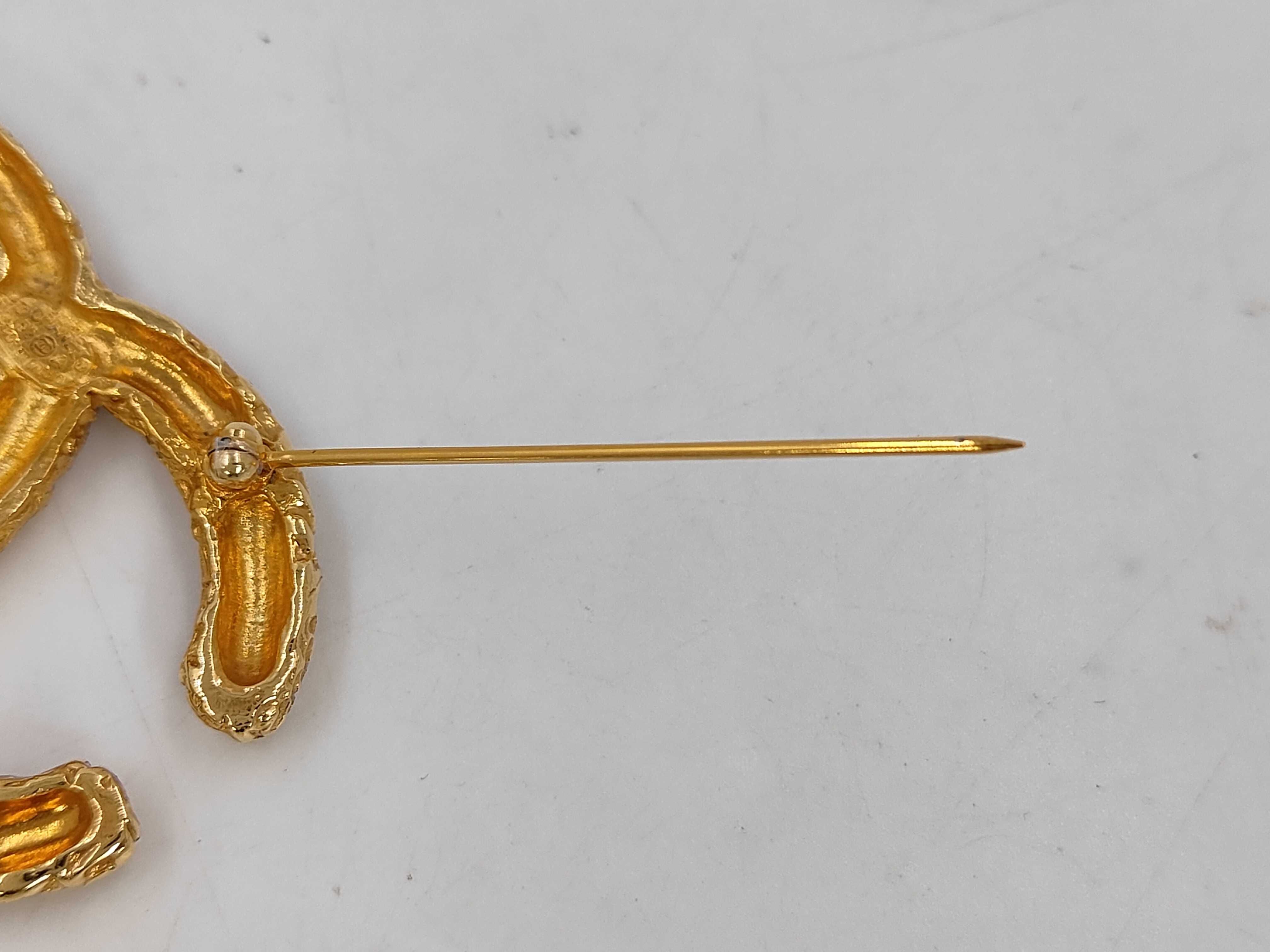 Vintage Coco Mark Lava Tassel Brooch — view 4