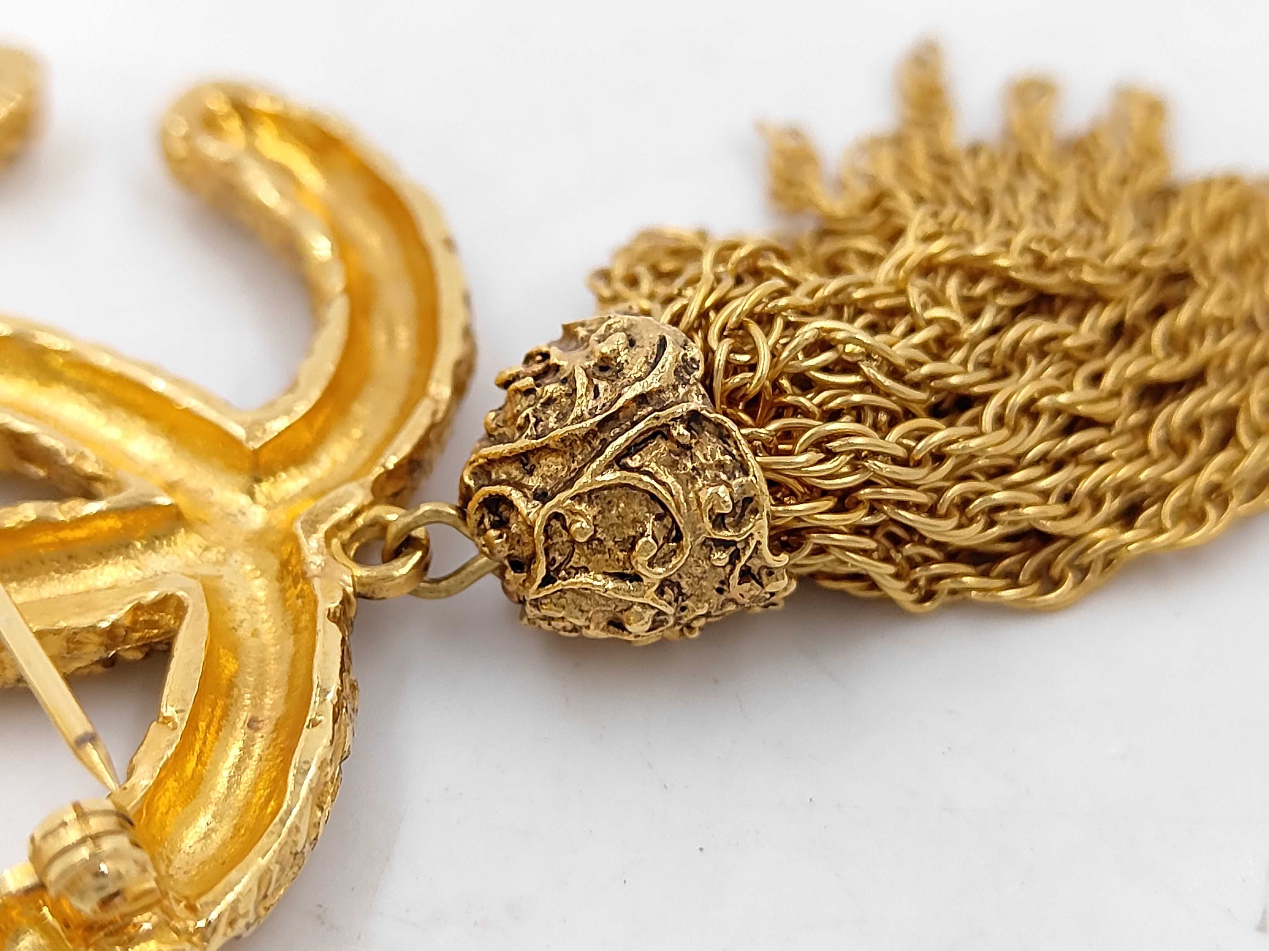 Vintage Coco Mark Lava Tassel Brooch — view 6