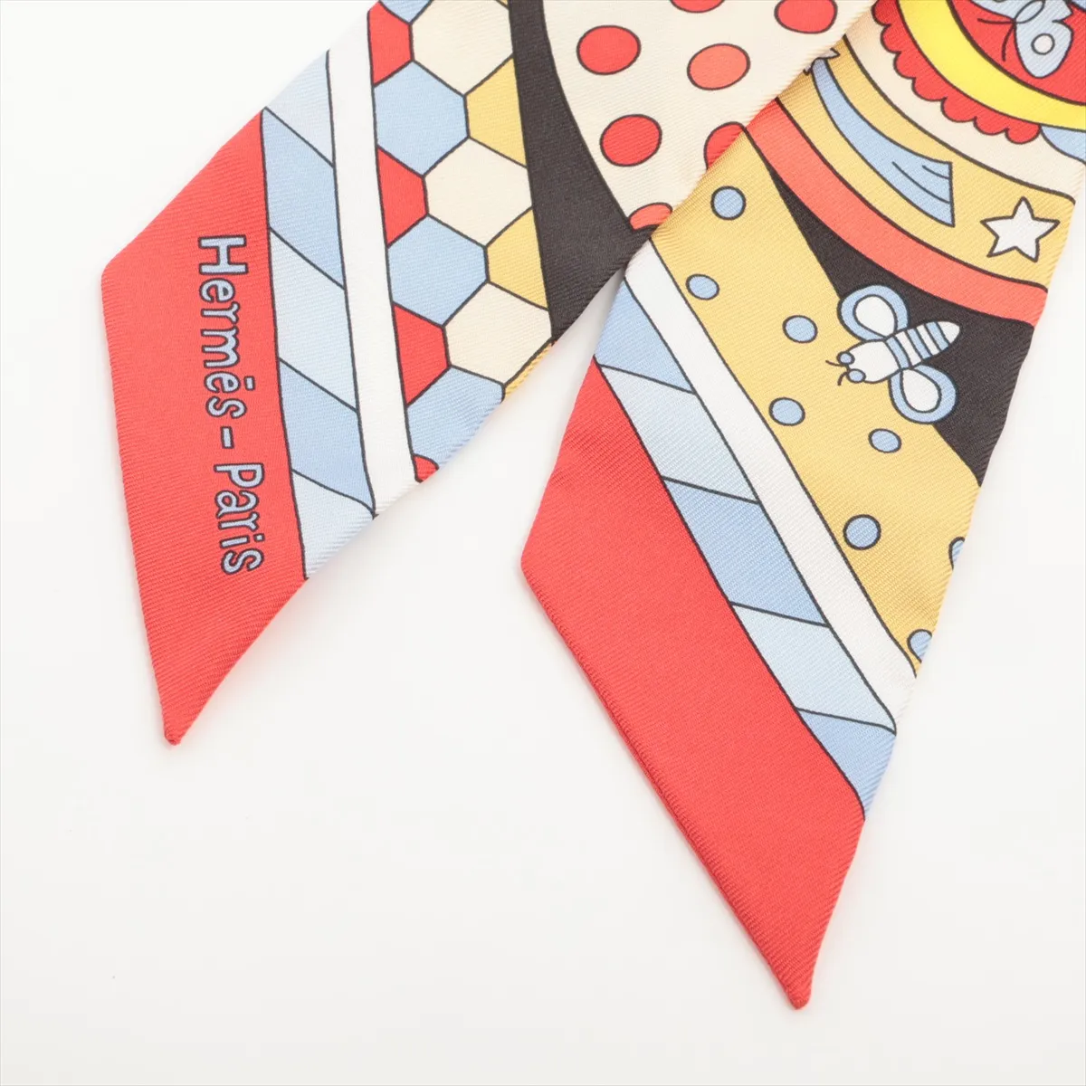 Twilly Les Murmures de la Foret (Whispers of the Forest) Silk Scarf, Red, Slight wear and snags. — view 2