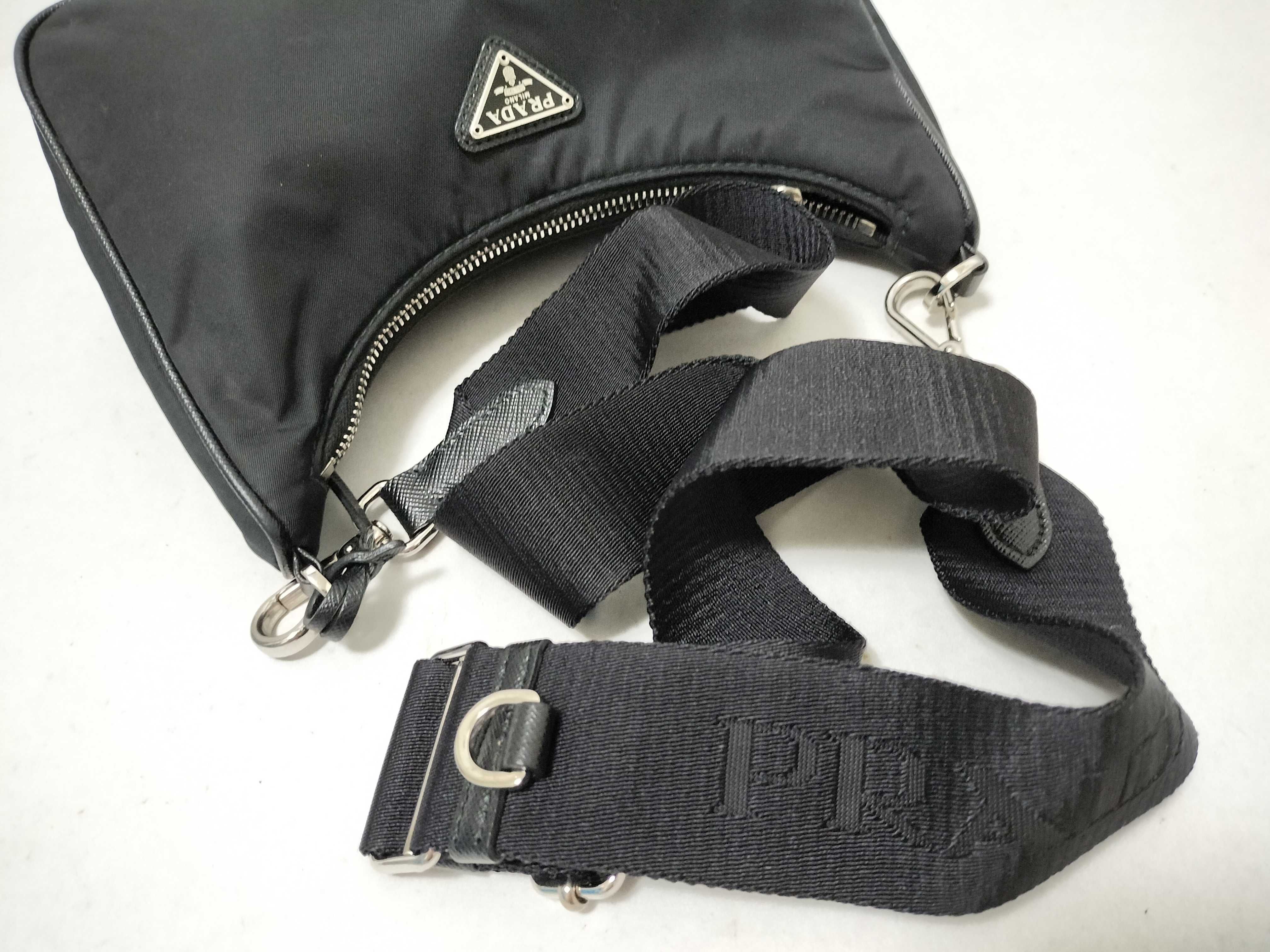 Re Nylon x Leather Shoulder Bag with White Tag — view 3