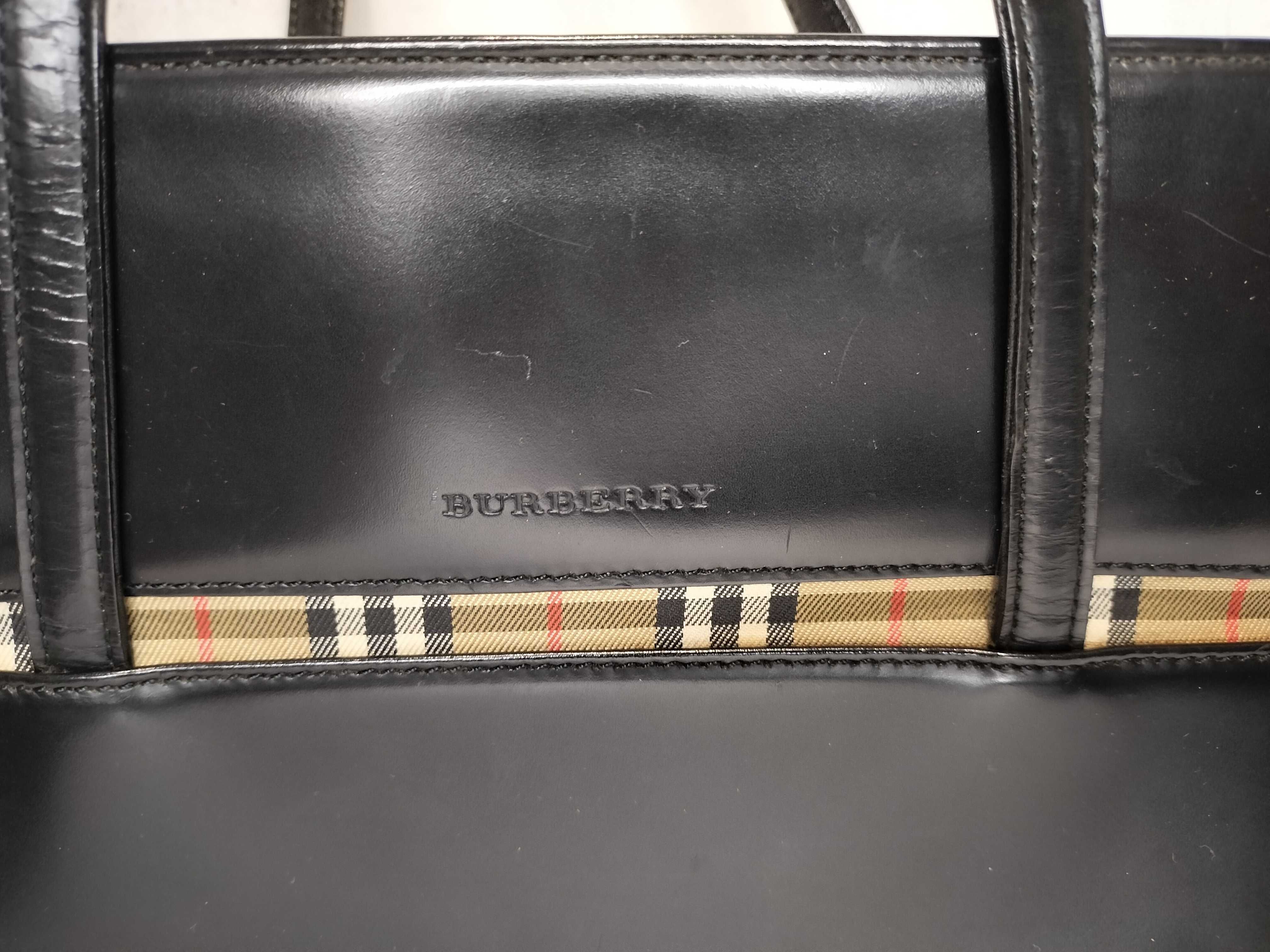 Leather Check Pattern Handbag — view 2