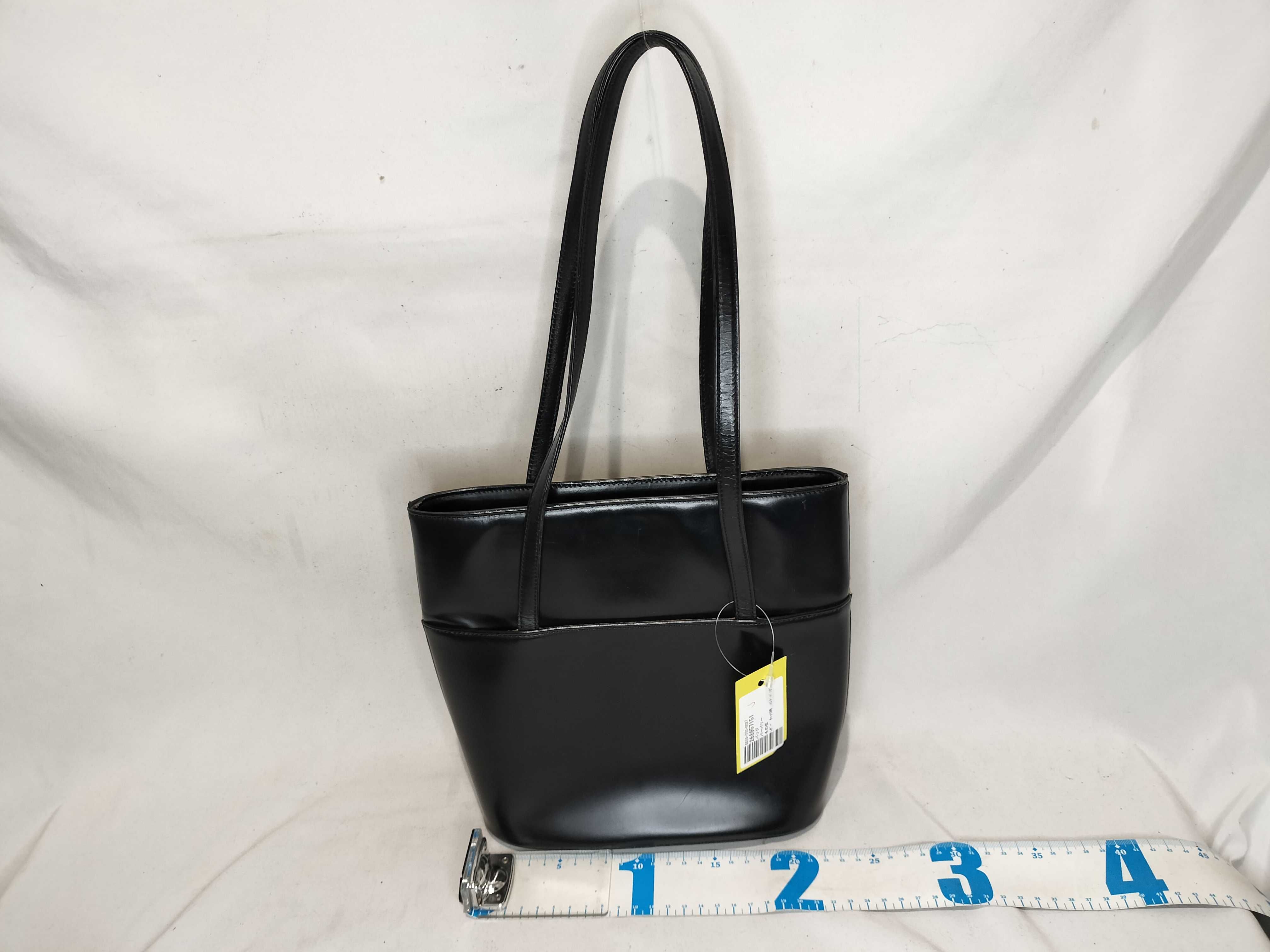 Leather Check Pattern Handbag — view 3