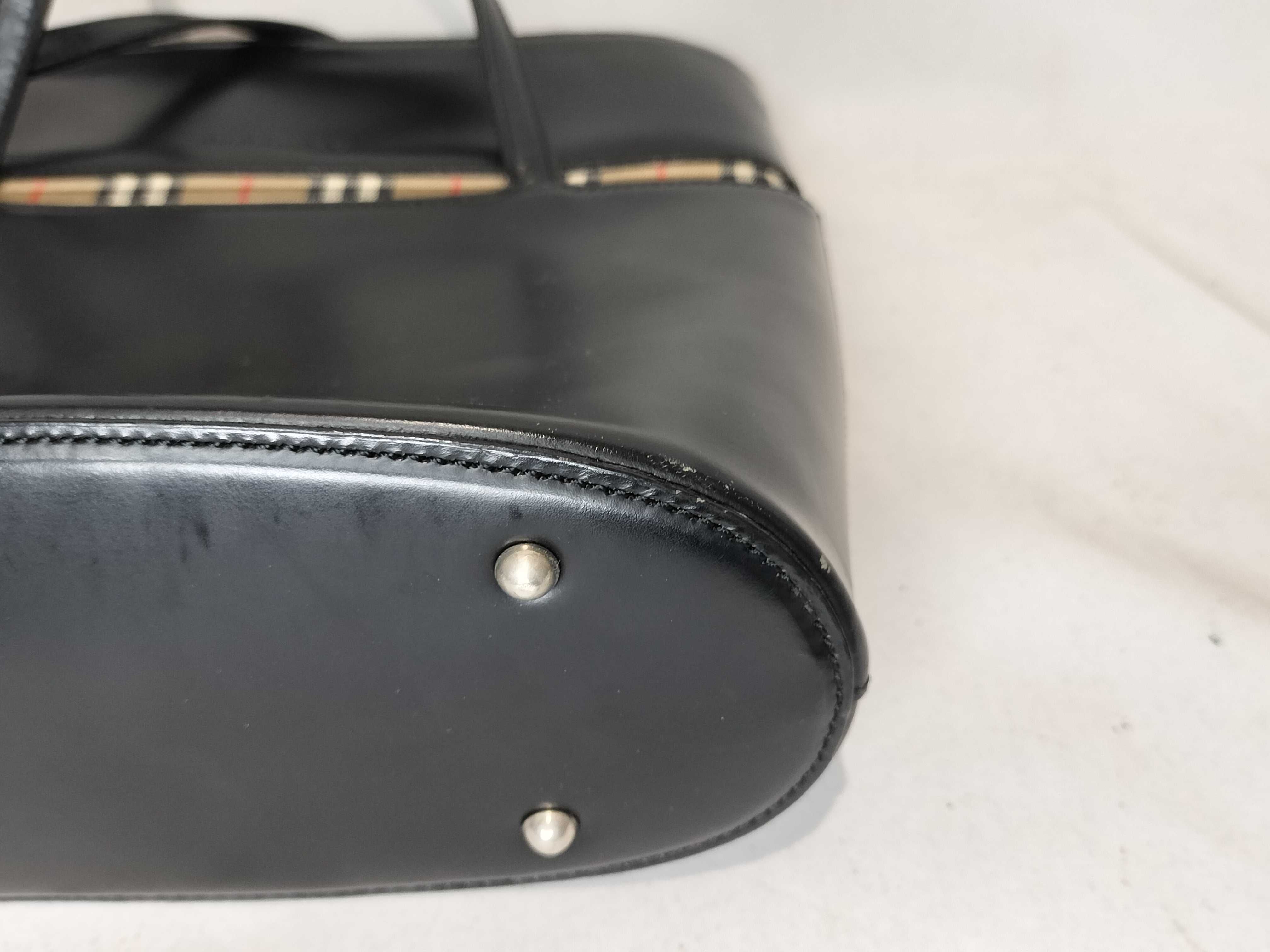 Leather Check Pattern Handbag — view 7