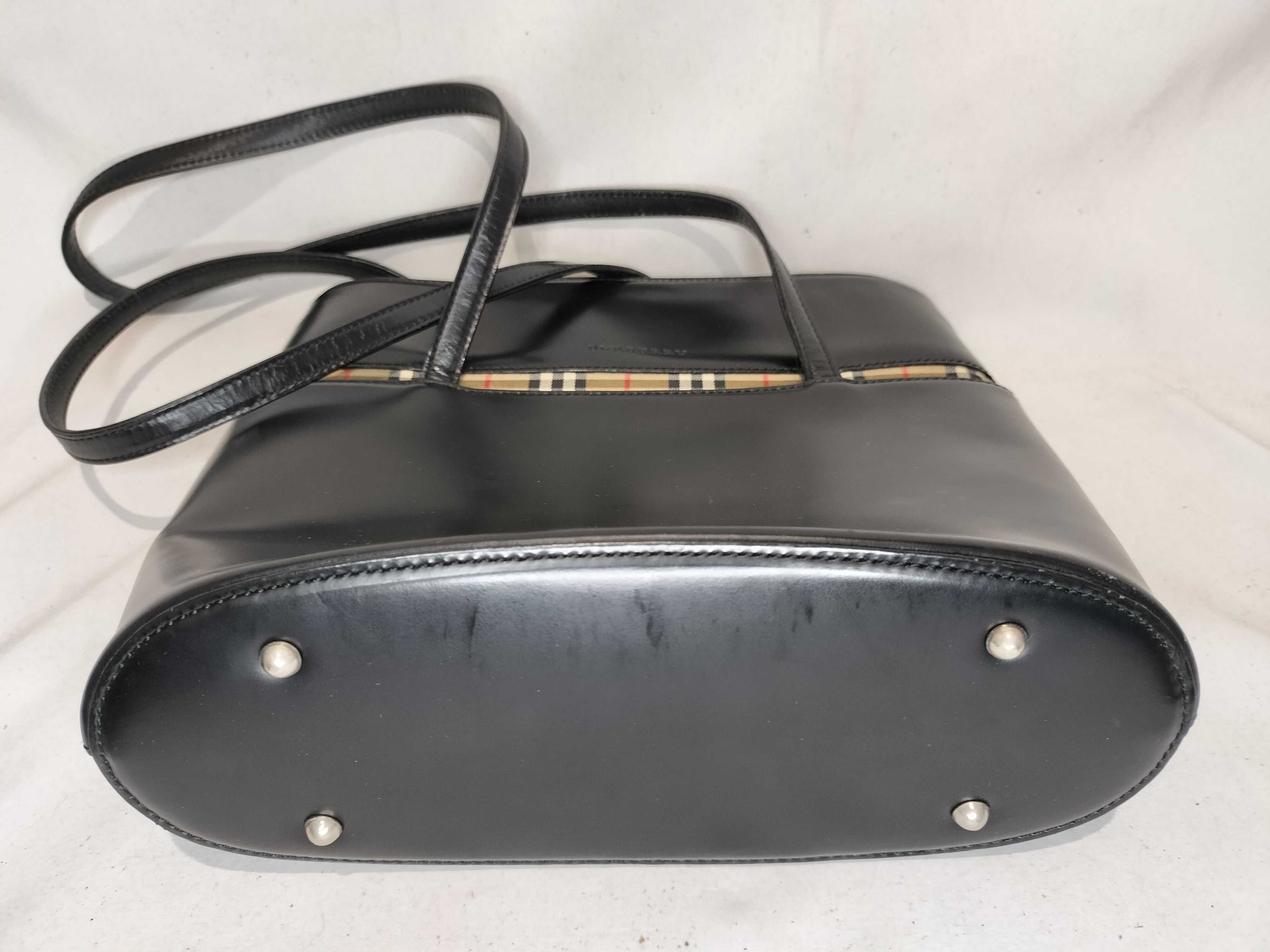 Leather Check Pattern Handbag — view 8