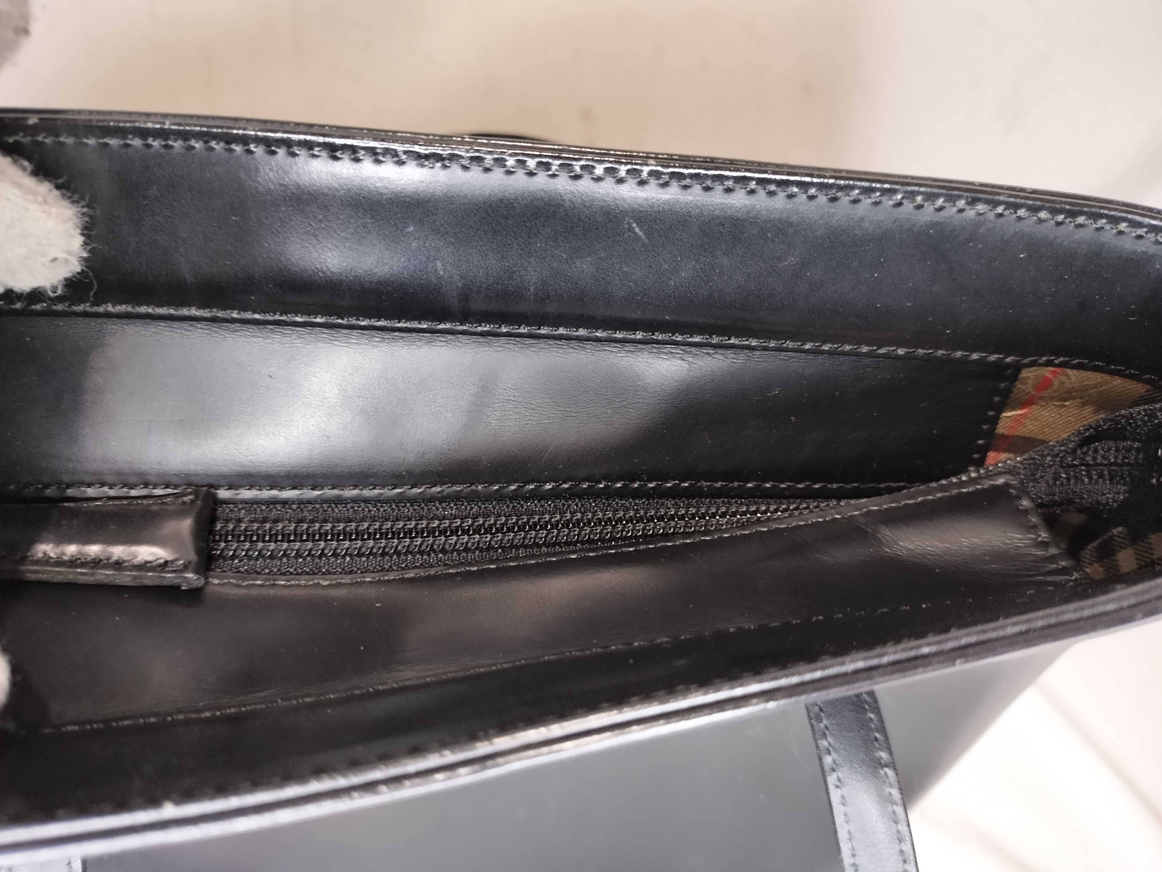 Leather Check Pattern Handbag — view 9
