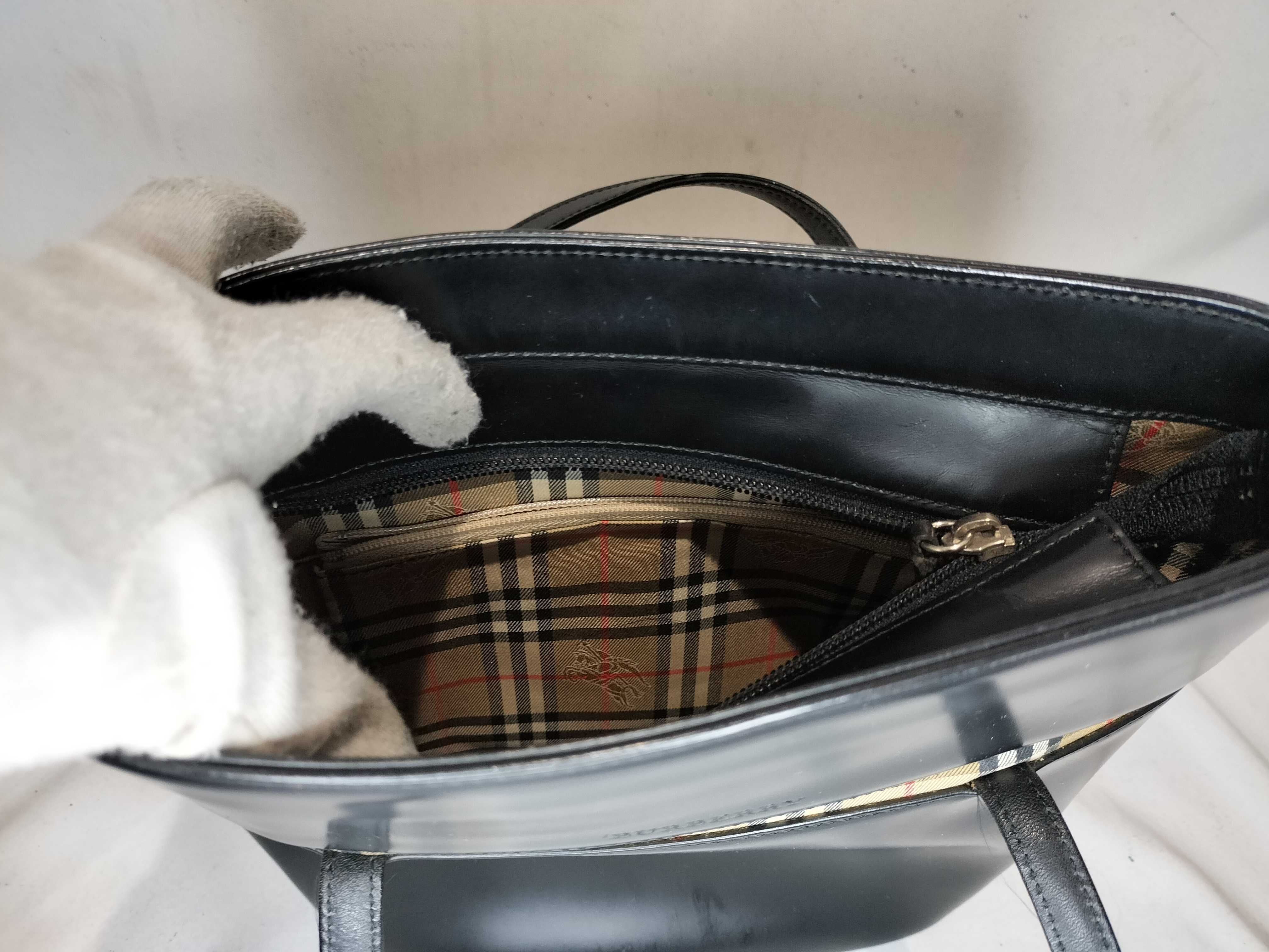Leather Check Pattern Handbag — view 10