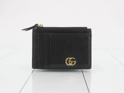 Petite Marmont Fragment Case, Leather, Black