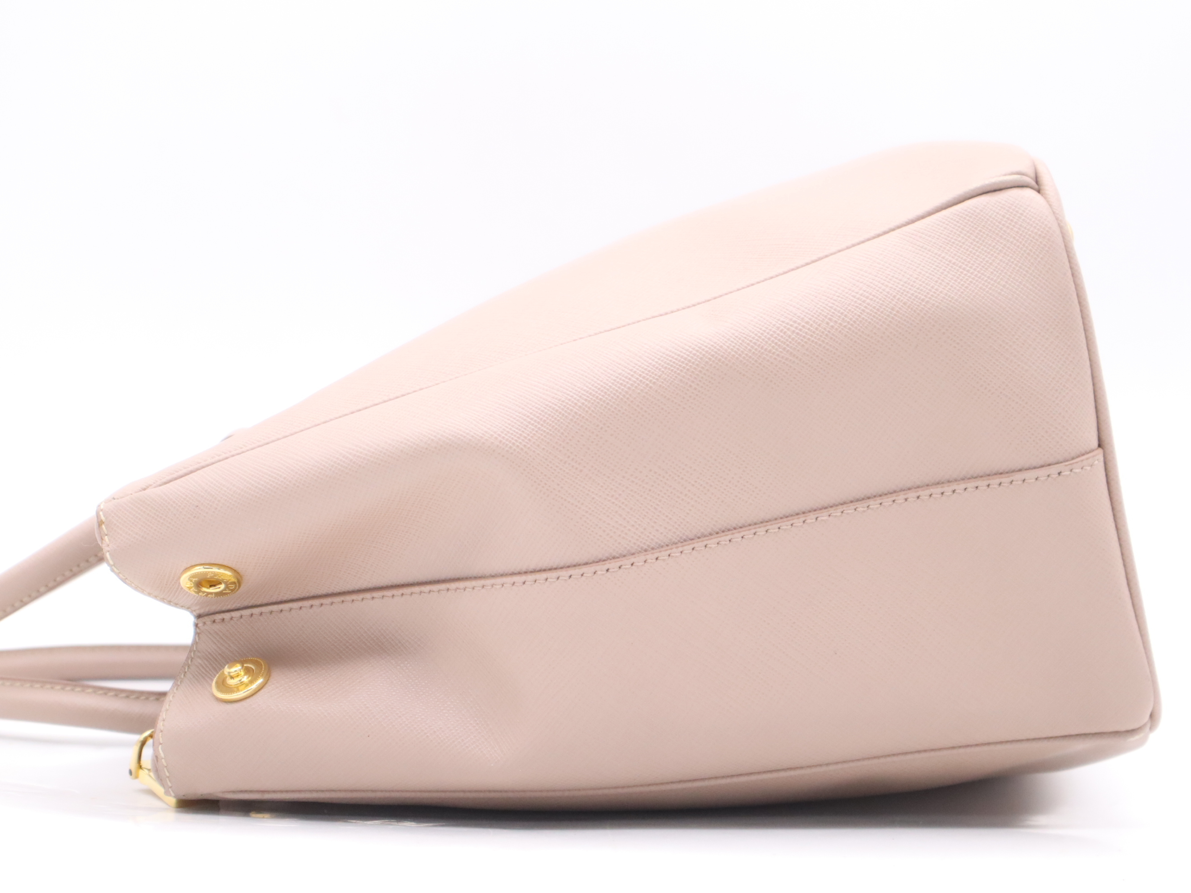 Leather Triangle Logo Pink Handbag with Gold Hardware and Dust Bag — view 3