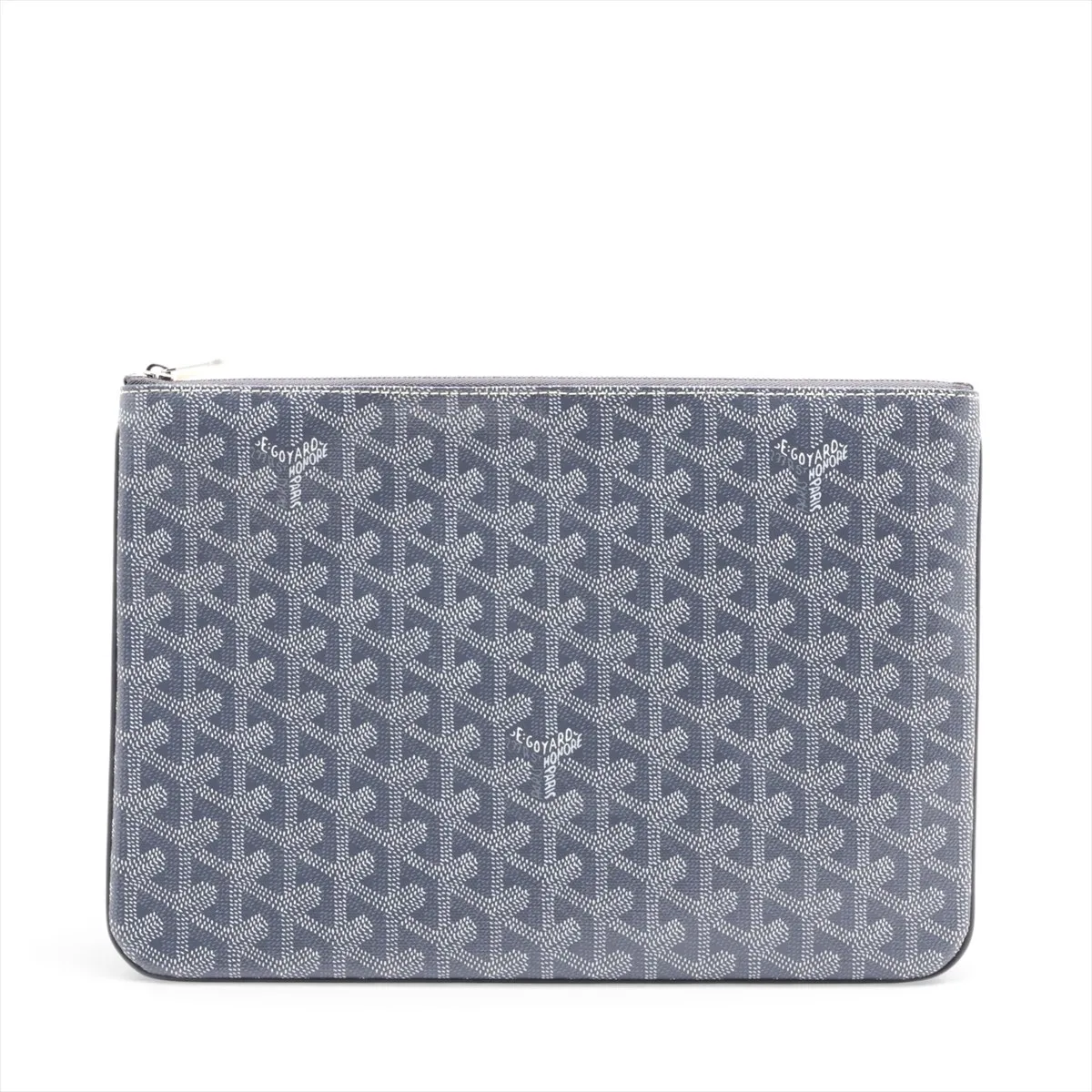 Sena MM PVC x Leather Clutch Bag, Gray
