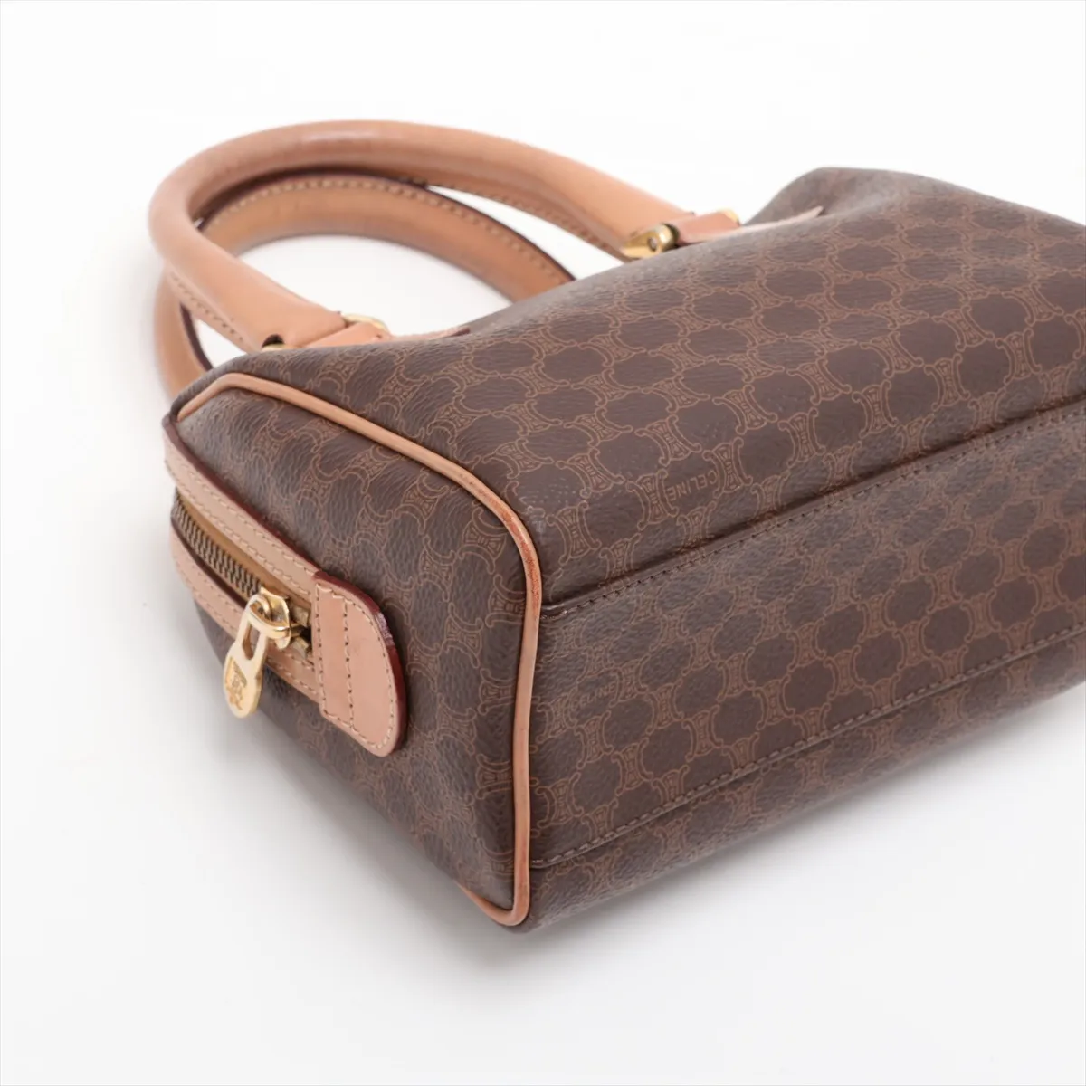 Macadam PVC x Leather Handbag, Brown — view 4