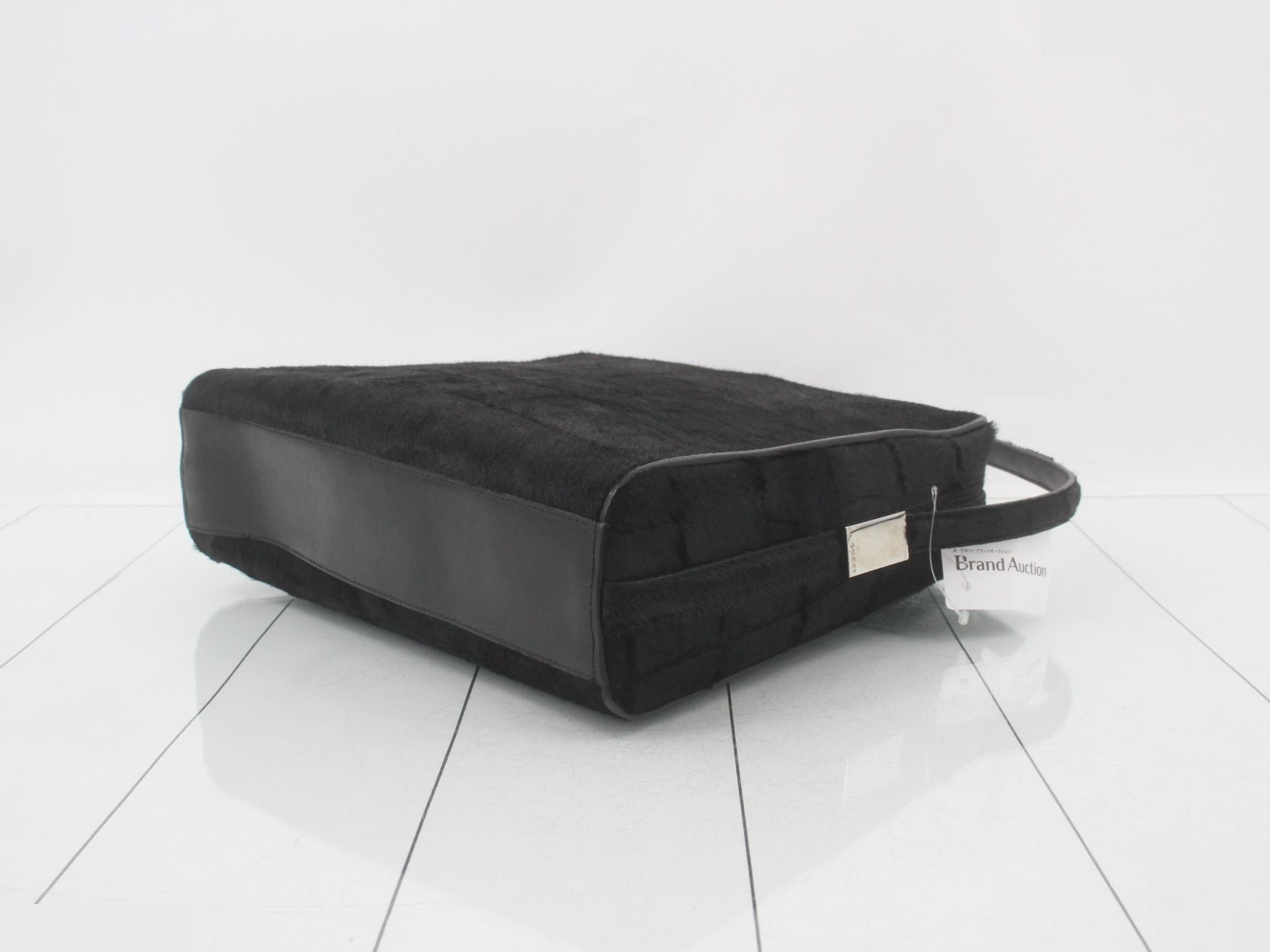 001-2058-1758-5 Vintage Shoulder Bag, Calf Hair, Black — view 6