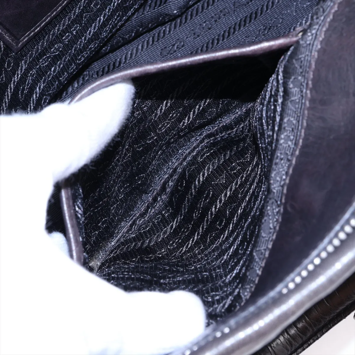 Leather 2-Way Handbag, Black — view 10