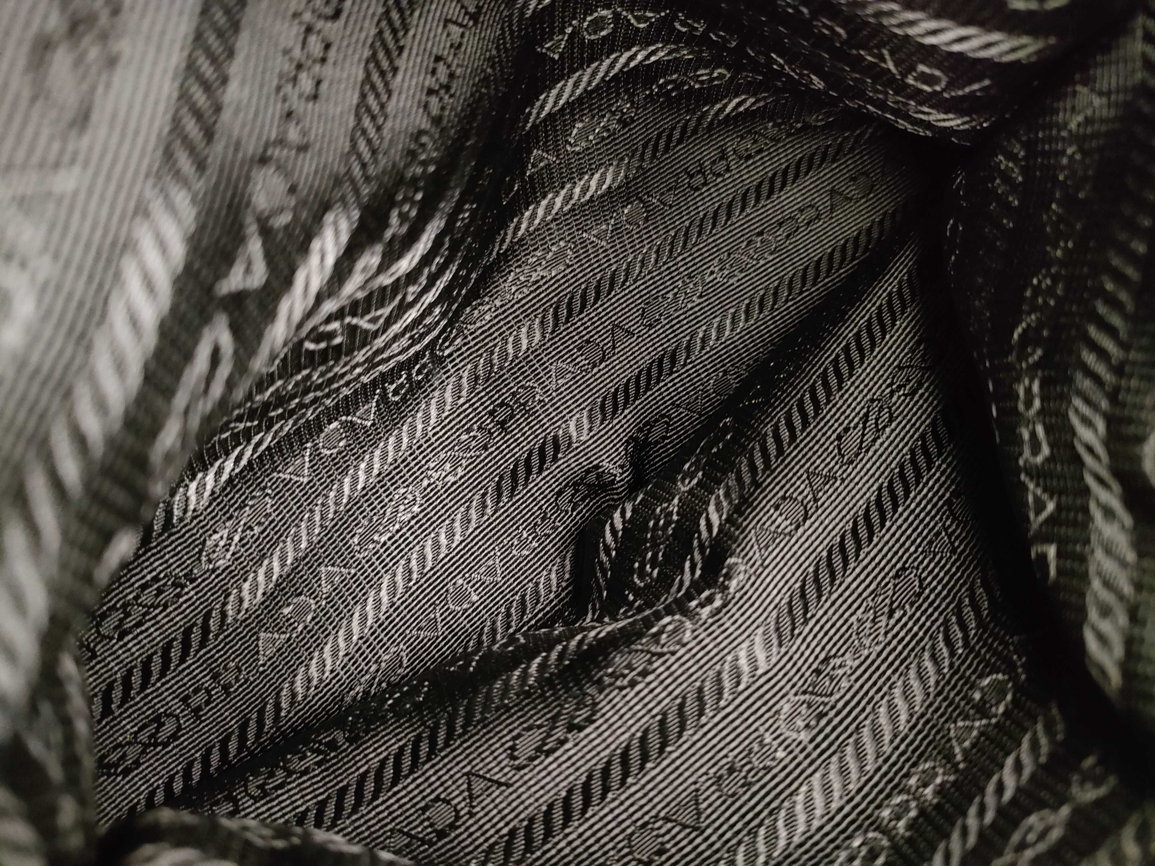 Nylon Prada Mini Boston Jacquard Nylon Leather Handbag — view 12