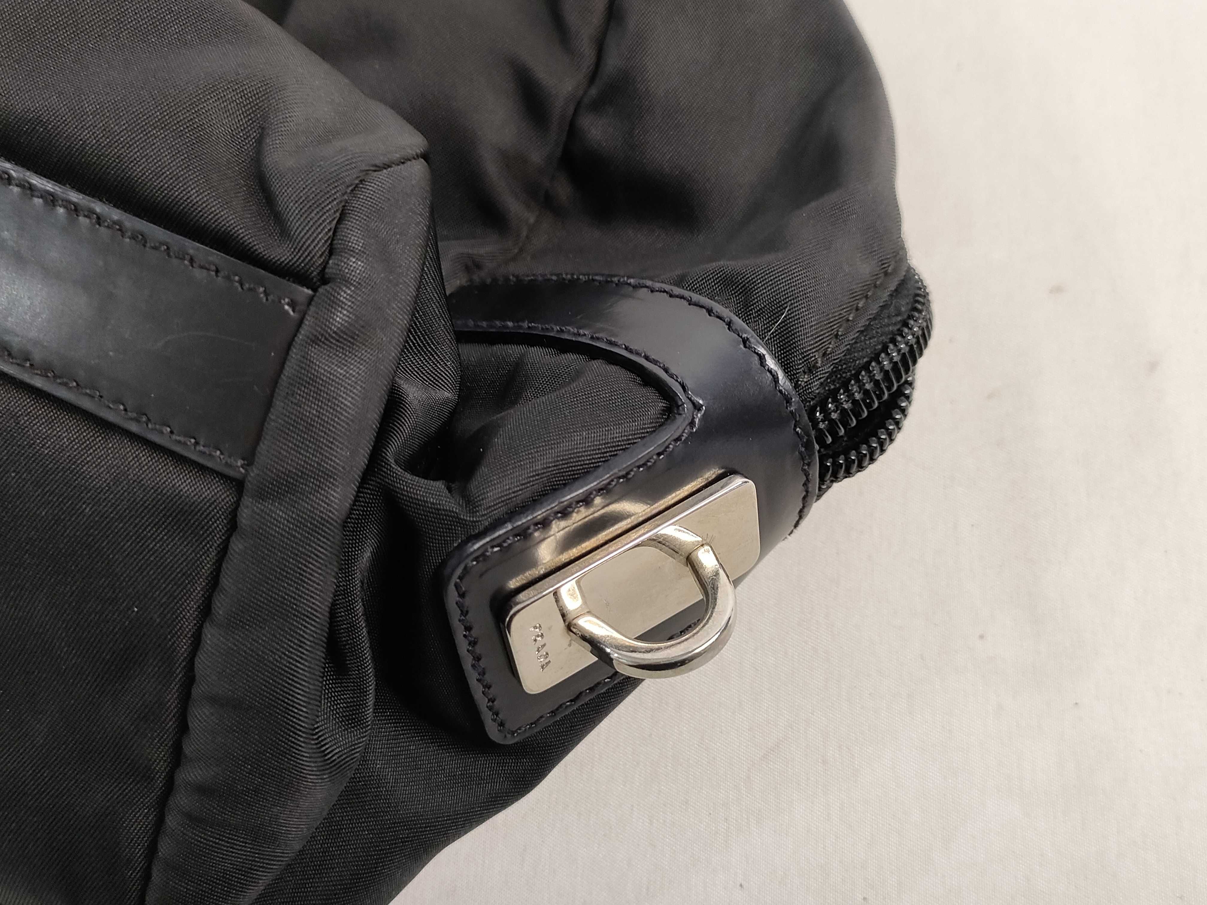 Nylon Prada Mini Boston Jacquard Nylon Leather Handbag — view 15