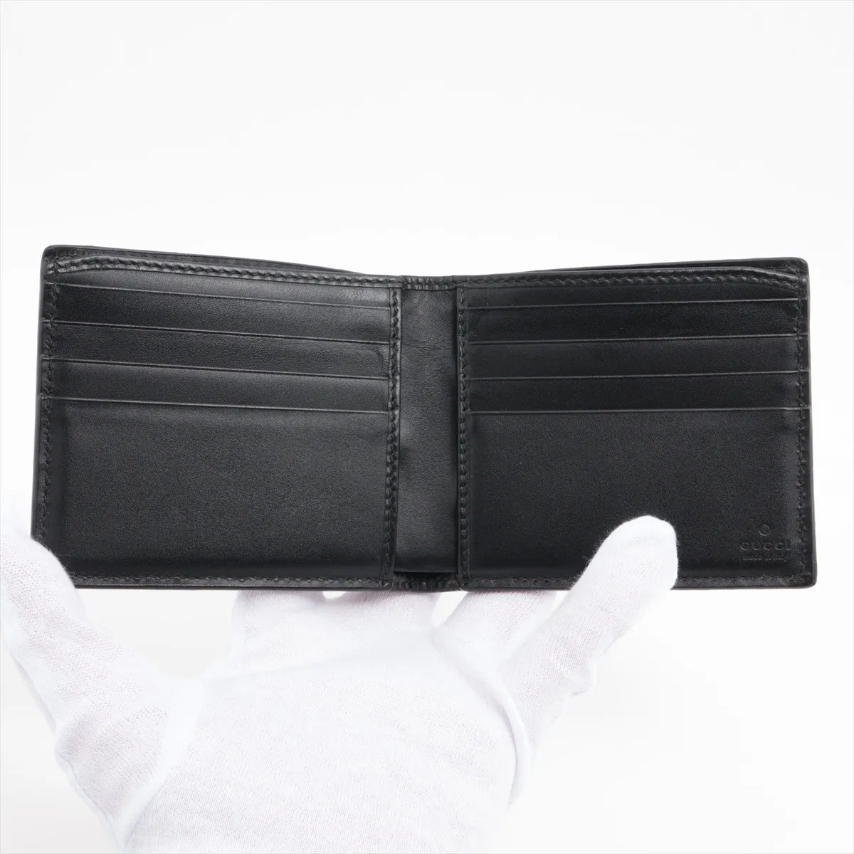 GG Supreme 451268 PVC x Leather Bifold Wallet Black x Red Wolf — view 3