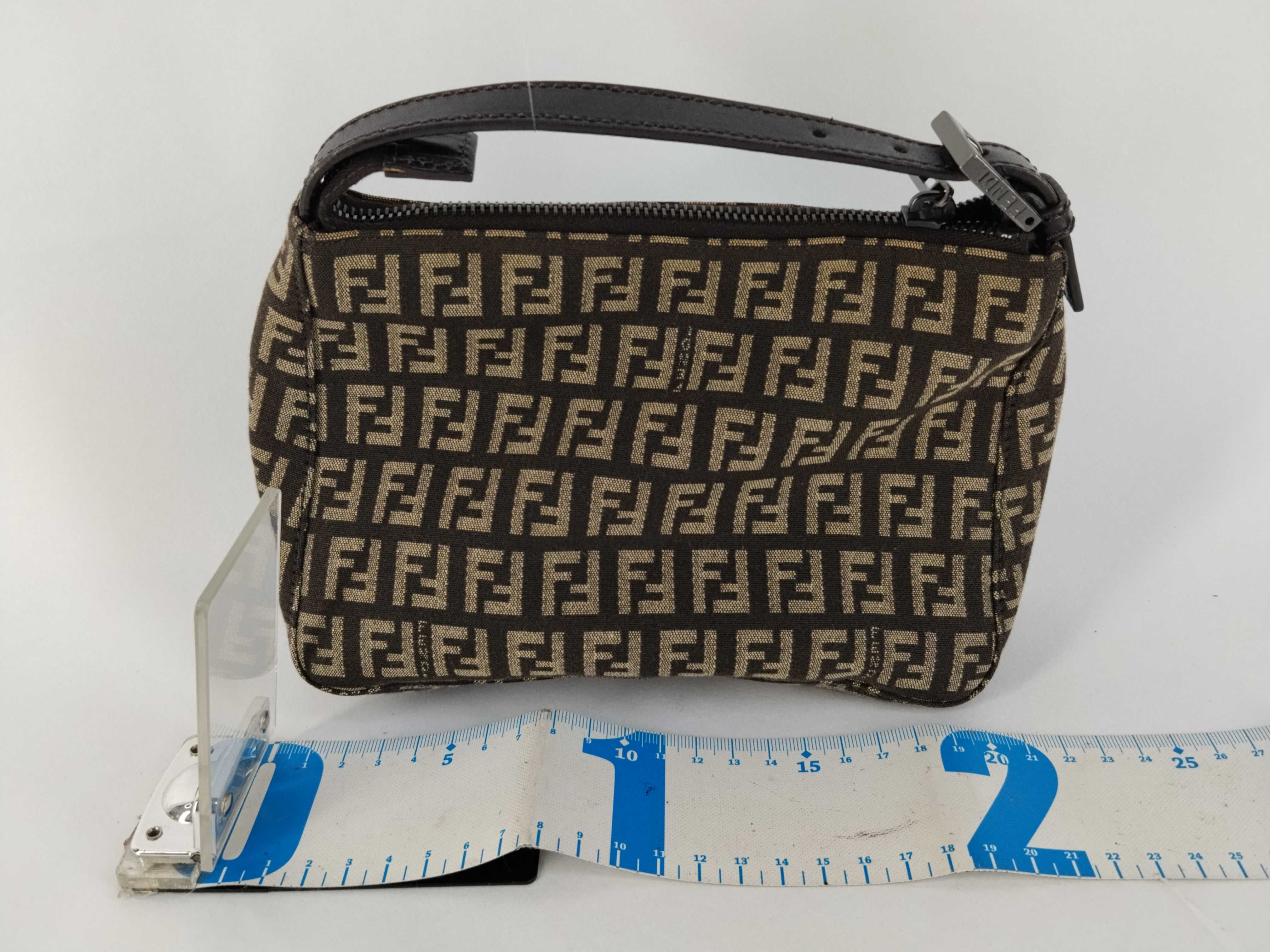 Zucca pattern Fendi Zucchino handbag, dark brown handbag — view 2