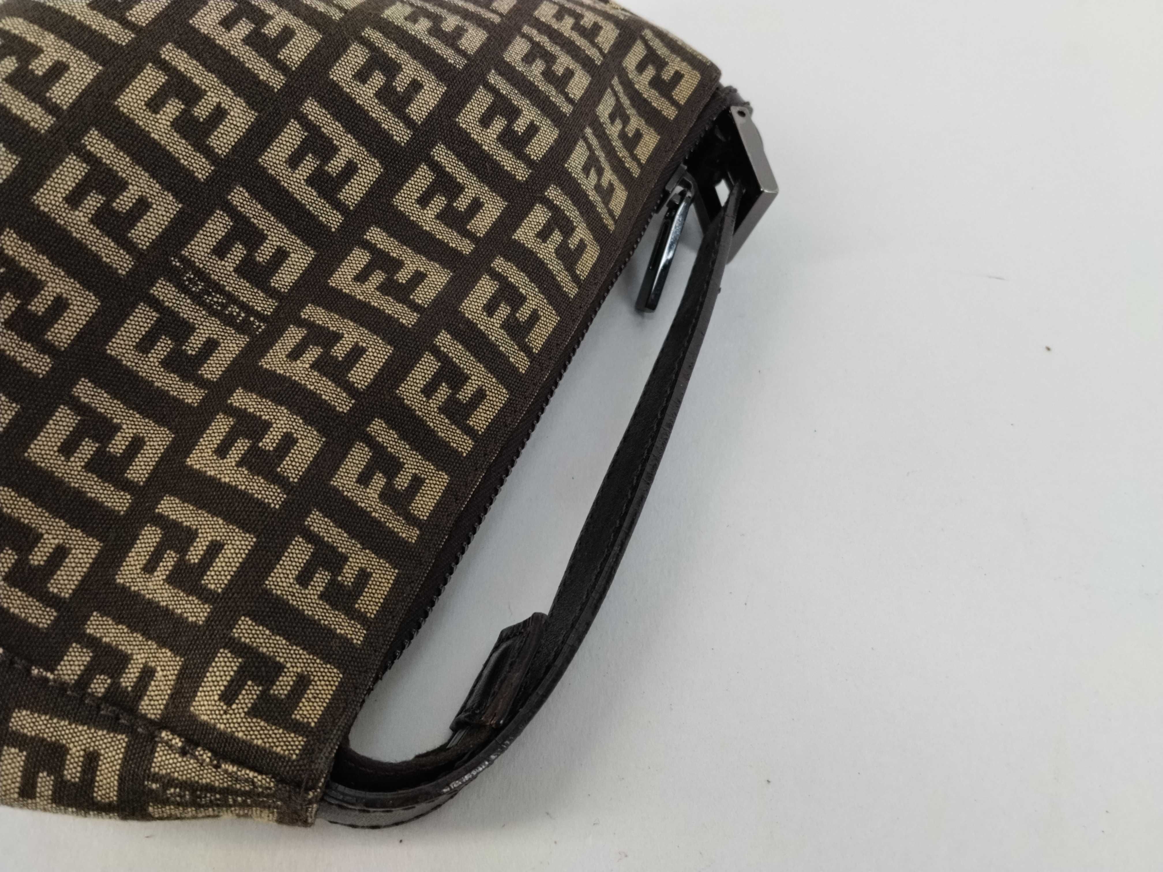 Zucca pattern Fendi Zucchino handbag, dark brown handbag — view 3