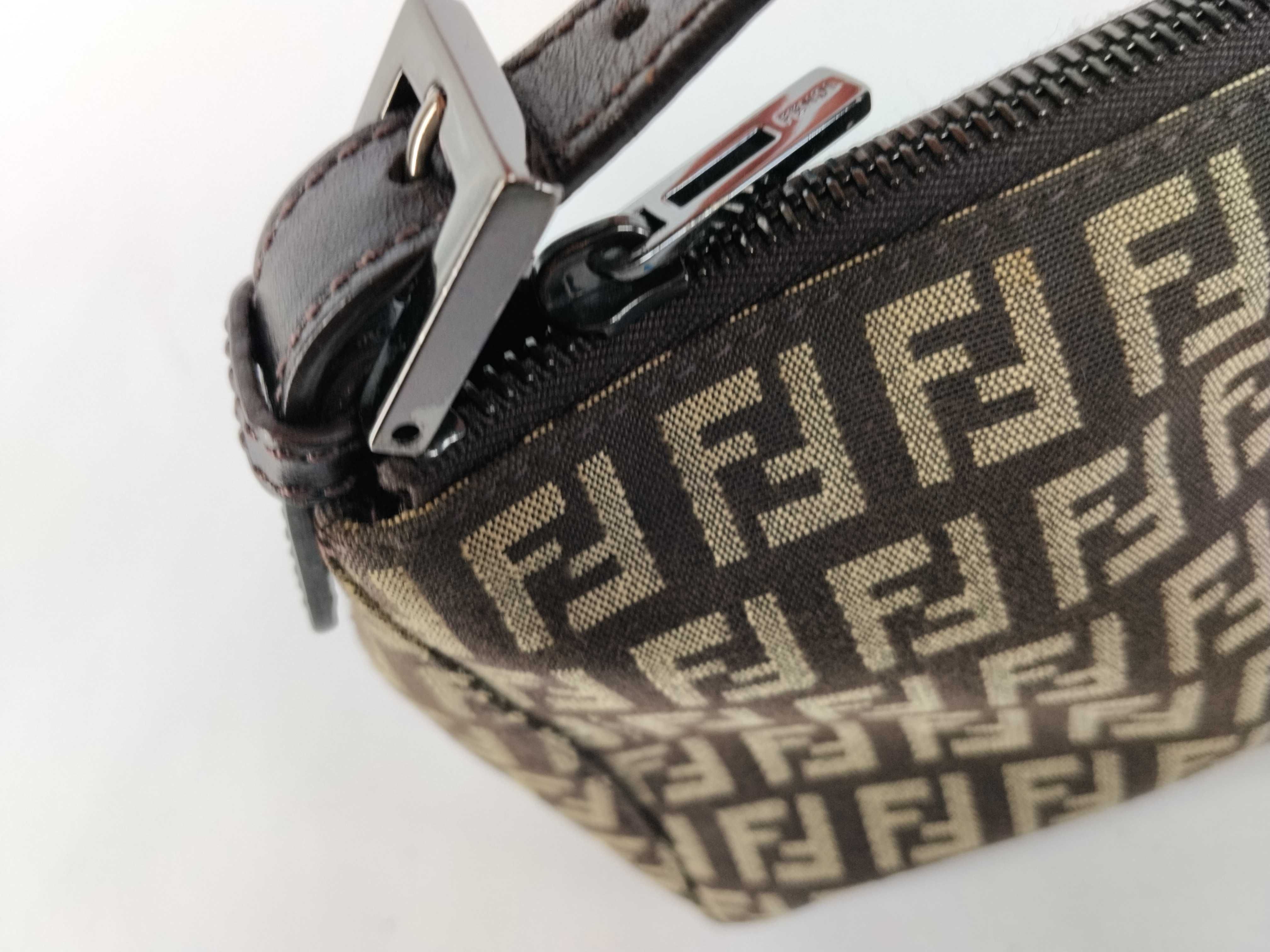 Zucca pattern Fendi Zucchino handbag, dark brown handbag — view 8