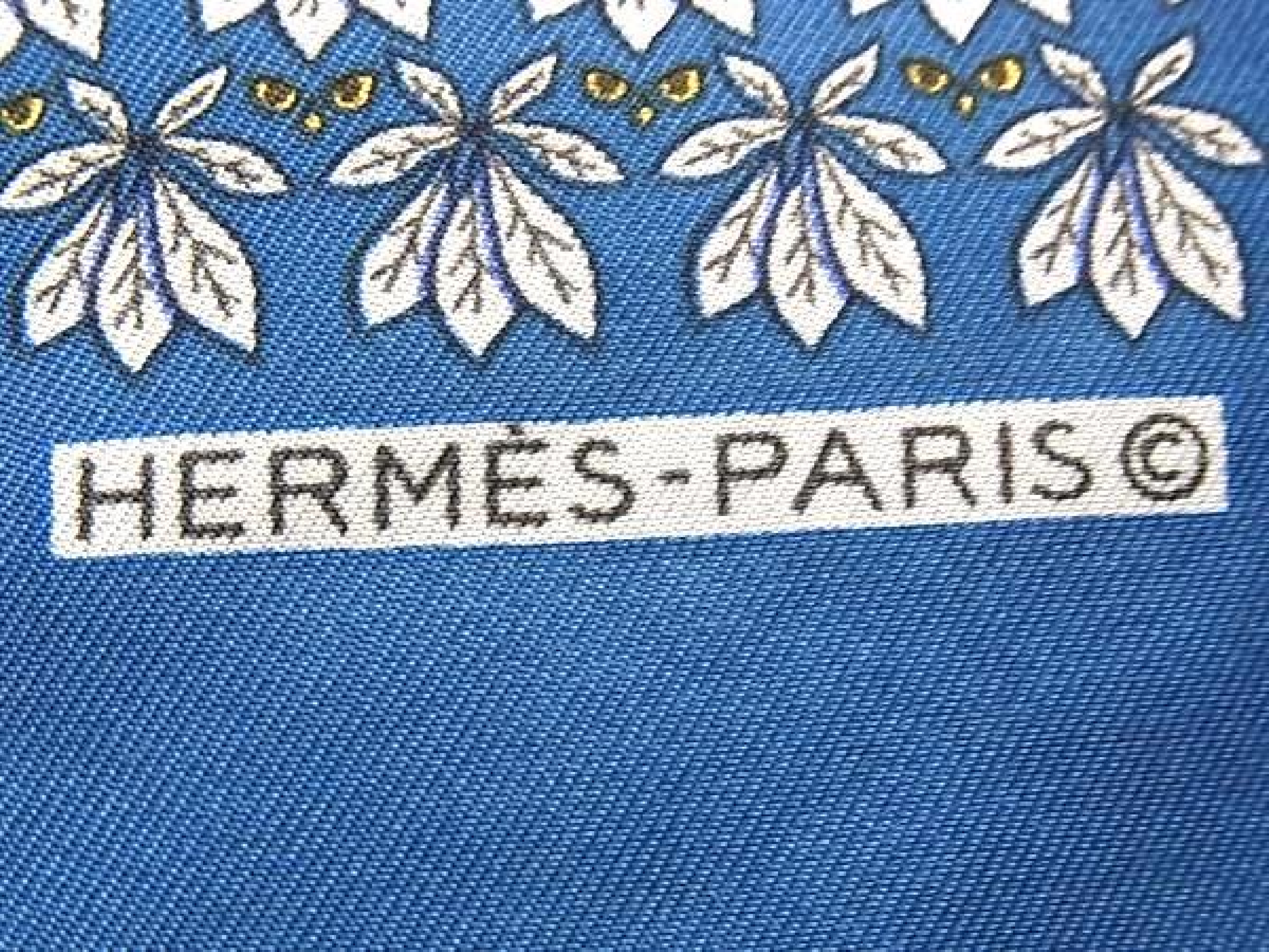 Carre 45 Petit Carre Gavroche 100% Silk Handkerchief Pocket Square Blue FX8889 Other Accessories — view 4