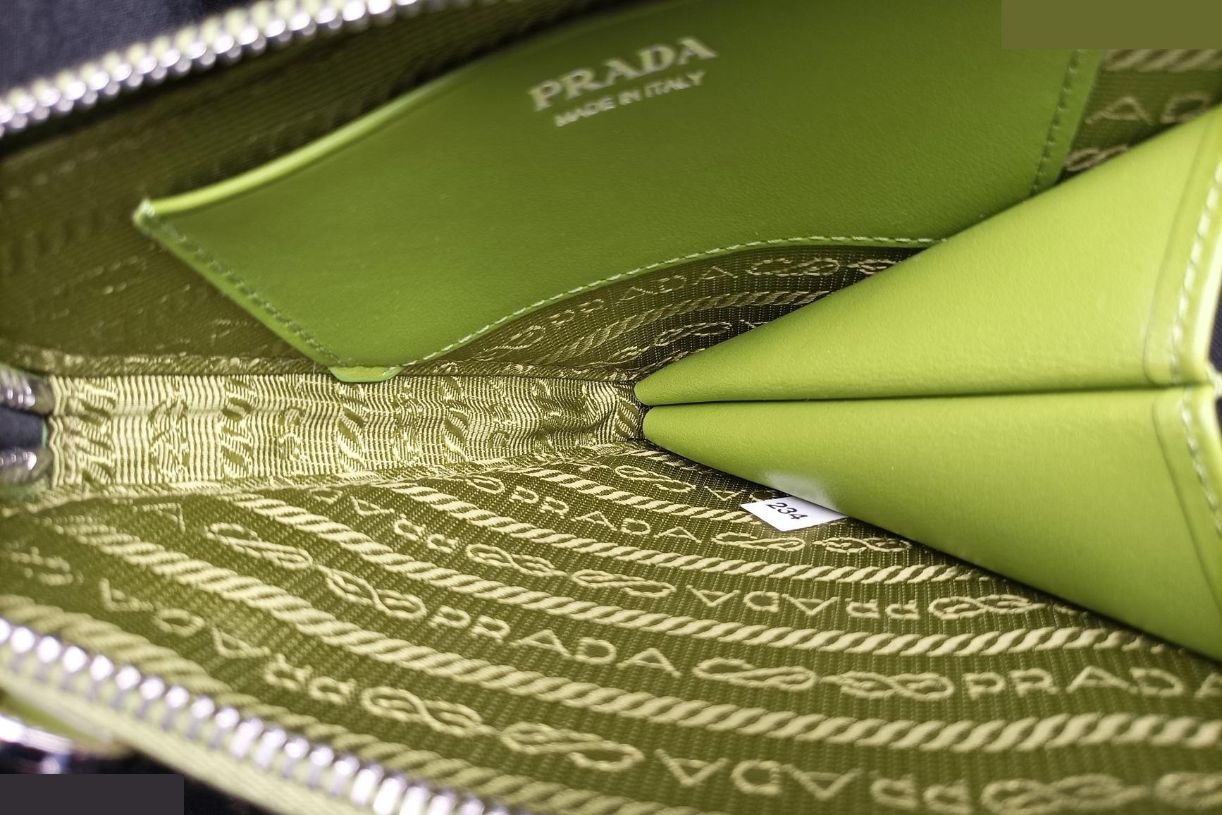 Triangle logo, Saffiano leather, green — view 6